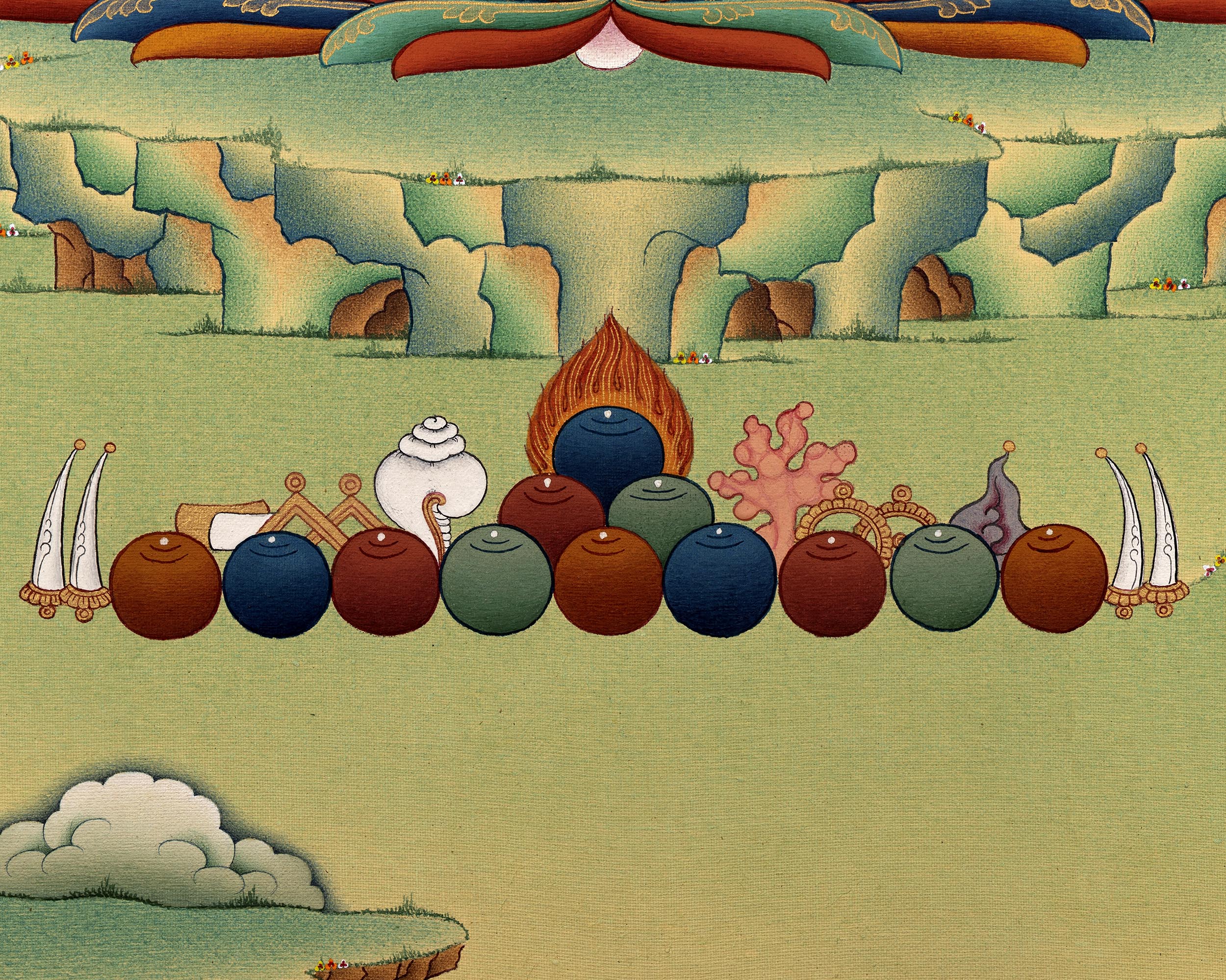 Buddha Shakyamuni Thangka | Hand Painted With Natural Stone Colors