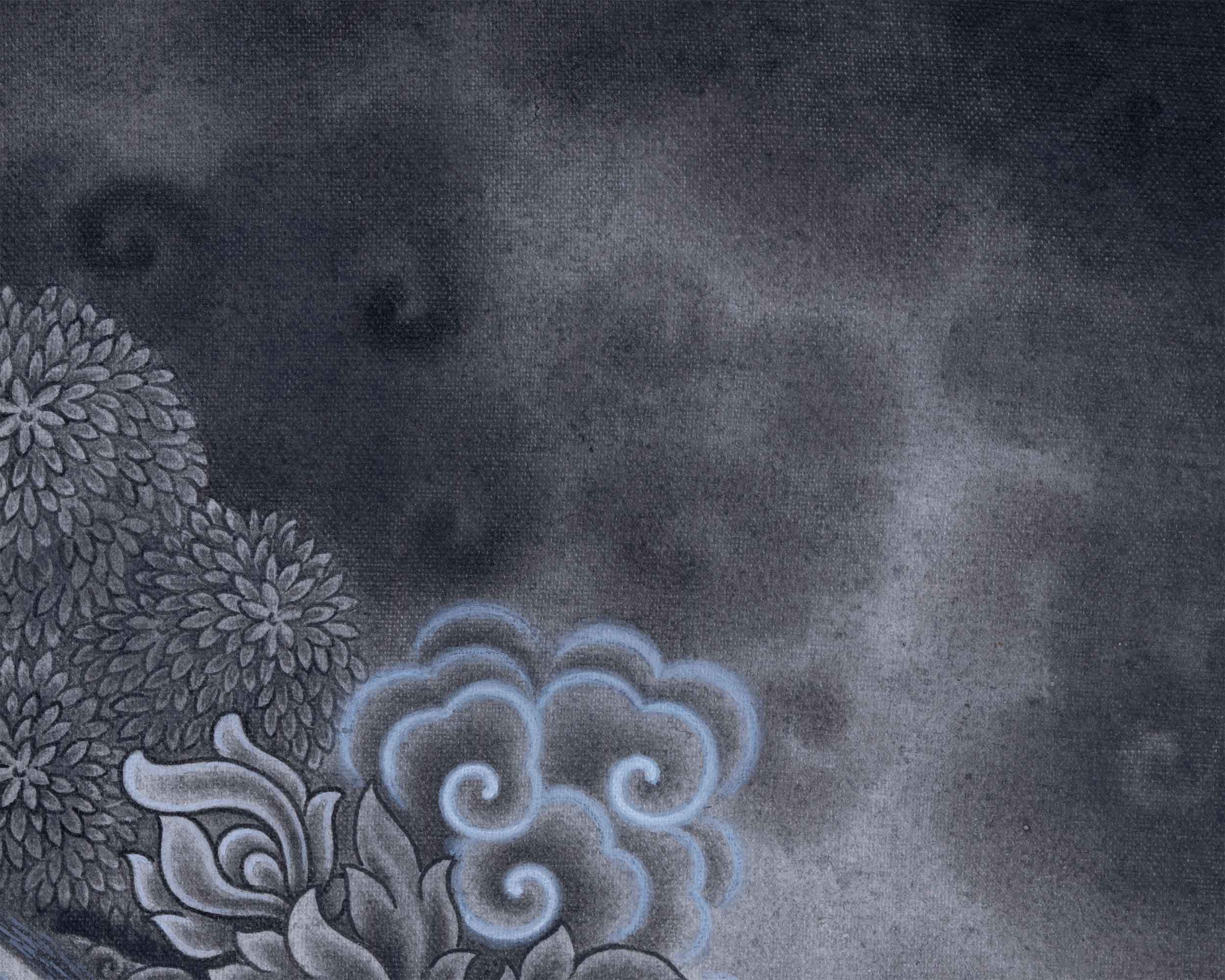 Traditional Siddhartha Gautama Drawing On Canvas | Nepali Pauba Painting Print of Historical Buddha