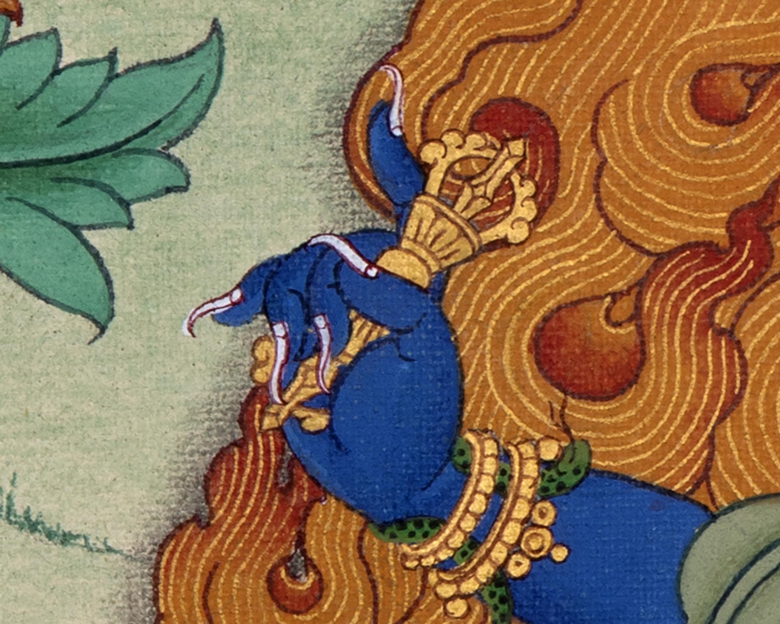 Bodhisattva Thangka | Manjushree With Chenrezig & Vajrapani