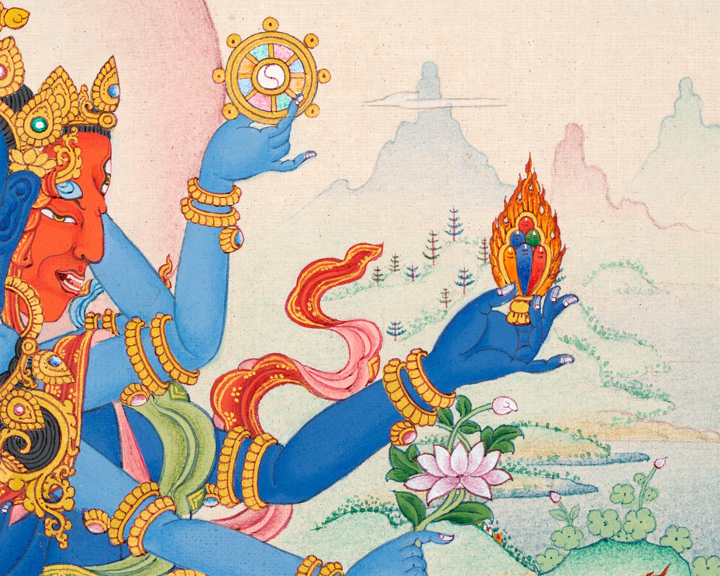 Guhyasamaja Thangka | Hand Painted Yidam | Meditational Deity