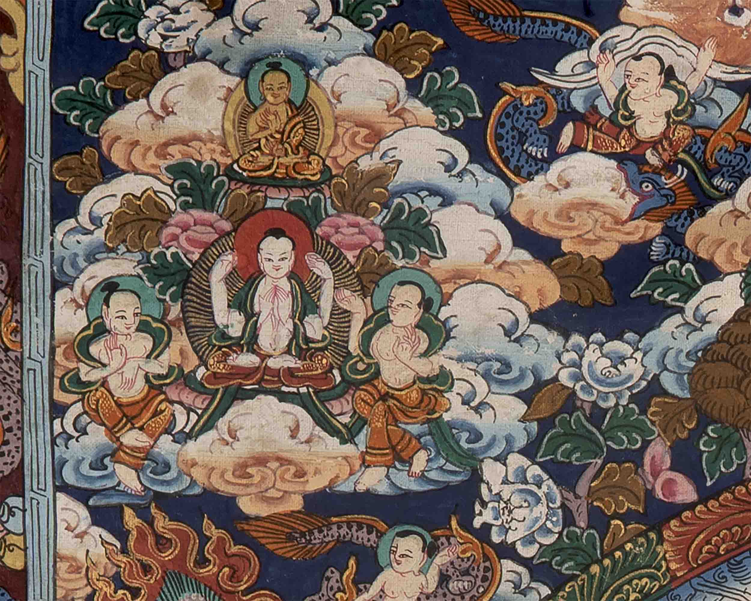 Buddha Mandala Thangka With Brocade | Wall Hanging Painting