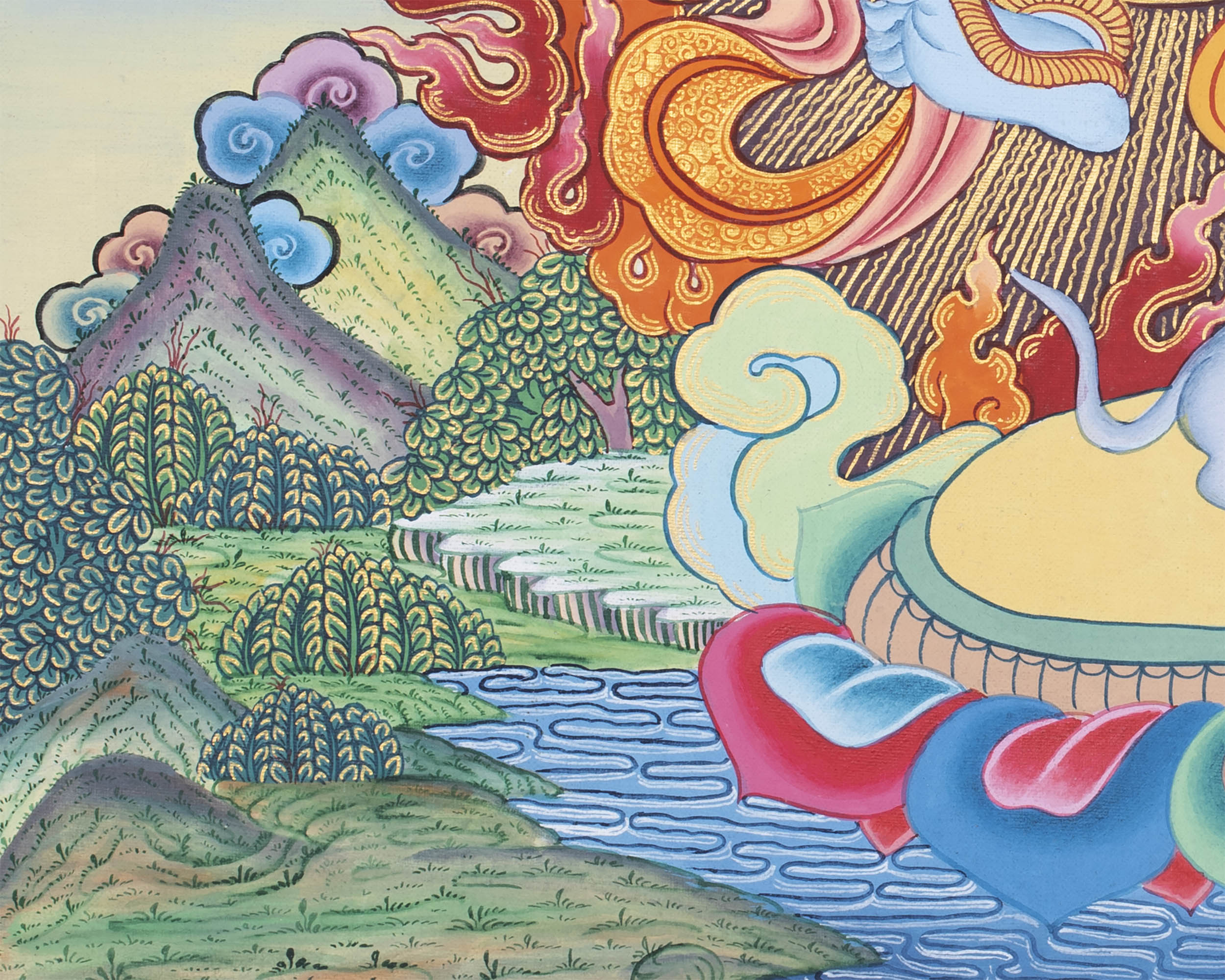 Handpainted Ganesh Thangka | Tibetan Religious Art
