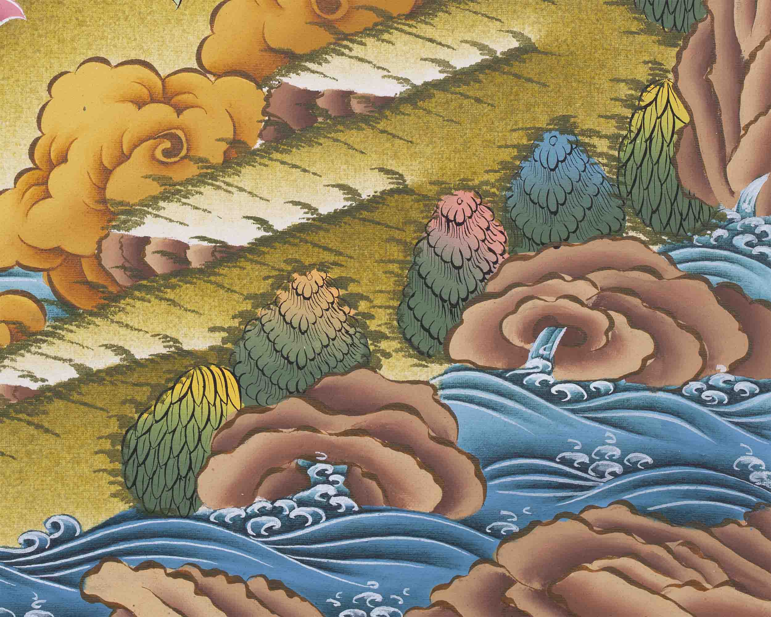 Maitreya Buddha Thangka | Religious Buddhist Art | Wall Decors