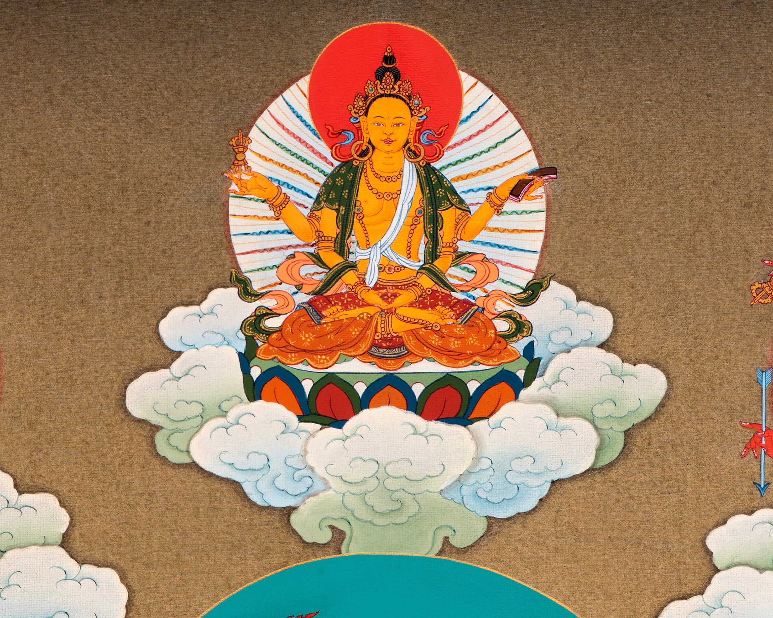 5 Manjushree Thangka | Hand Painted Tibetan Art | Manjushri Painting