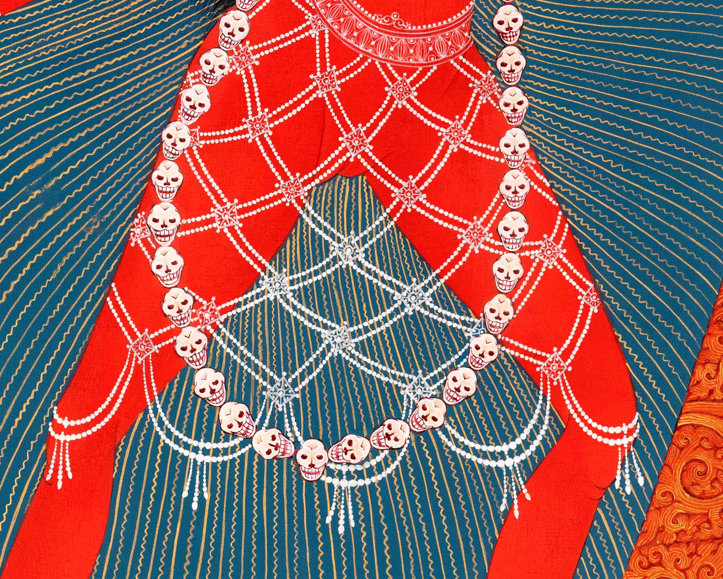 Vajrayogini Practice Hand Painted Thangka | Tibetan 24K Gold Dakini Painting