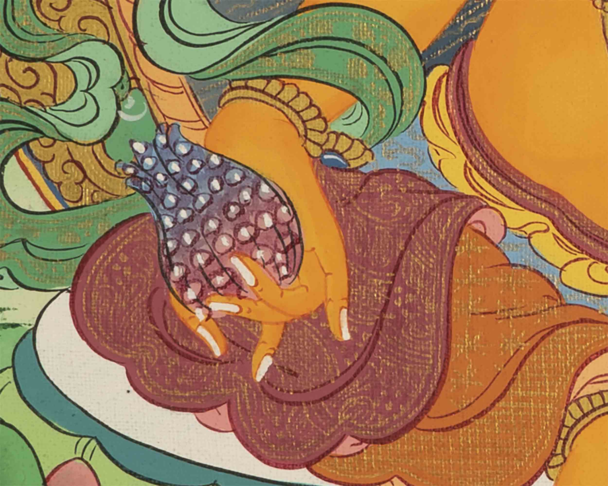 Dzambala Kubera Thangka | Traditional Buddhist Art | Wall Decors