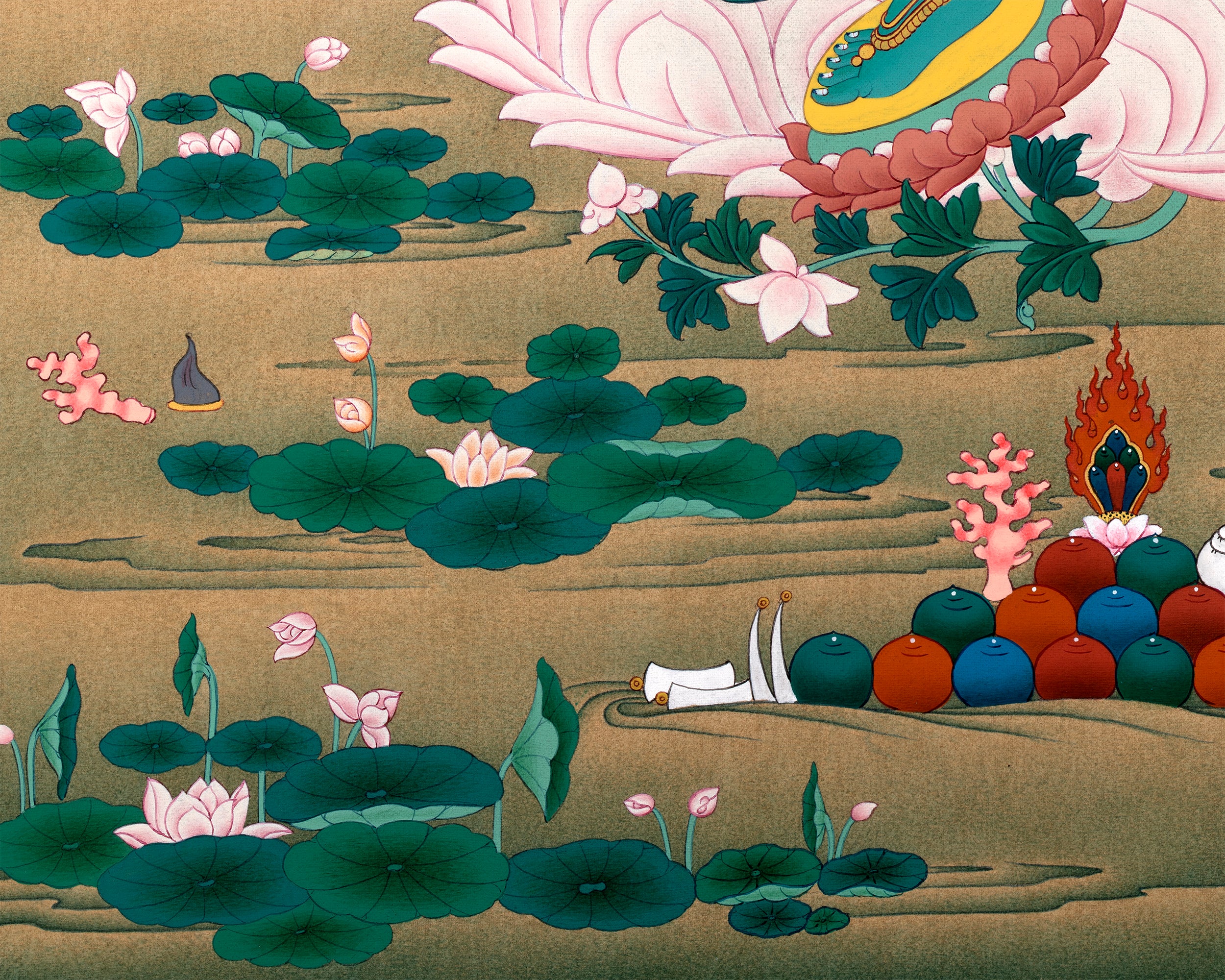 Green Tara Thangka, Traditional Karma Gadri Thangka