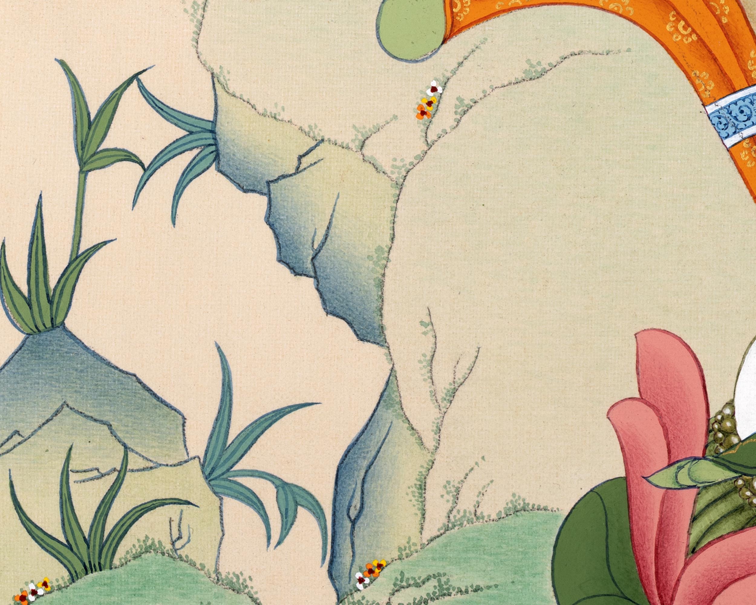 Traditional White Tara Thangka | Mother Buddha Painting with 24k Gold