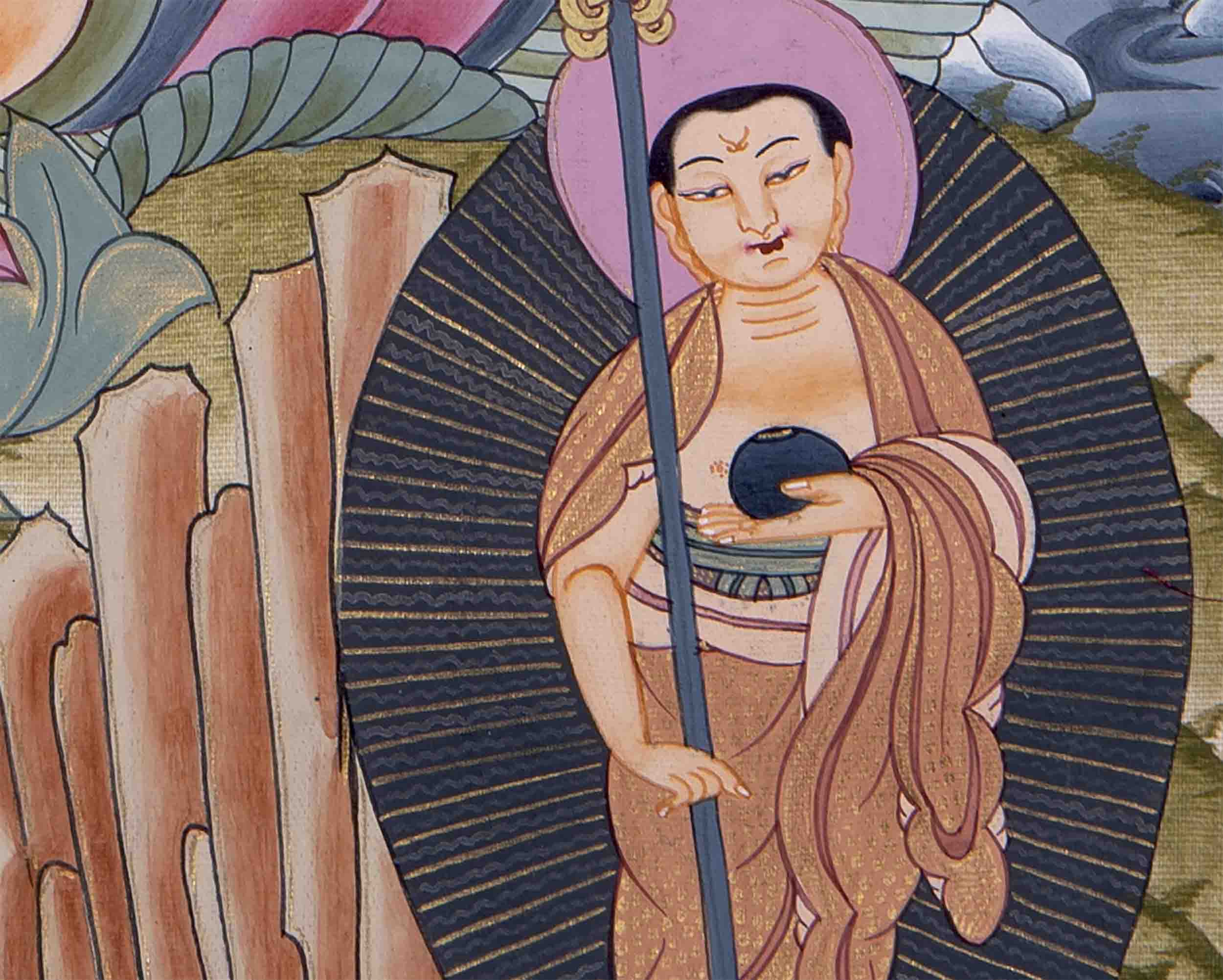 Shakyamuni Buddha With Brocade | Wall Decor Painting