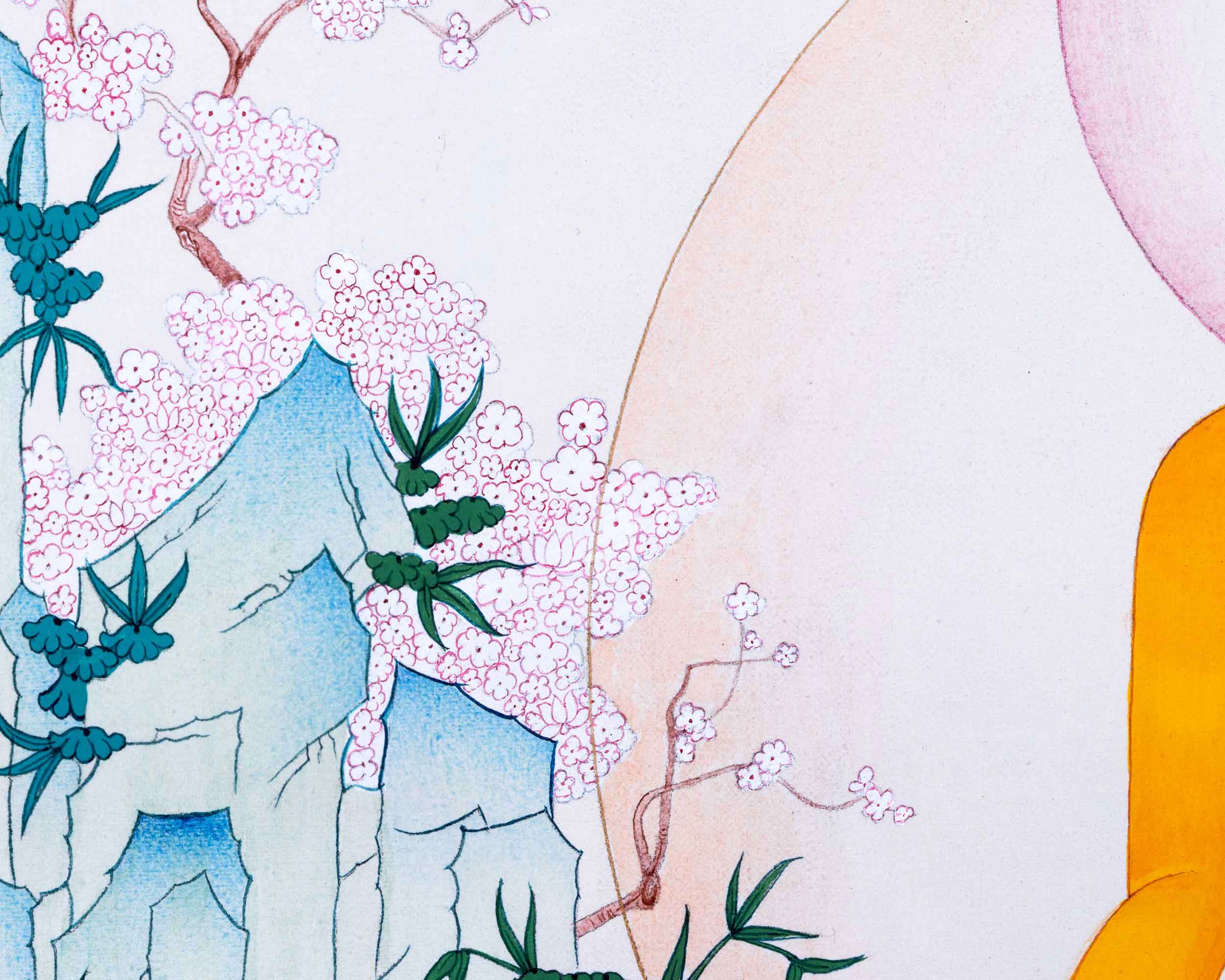 Hand-Painted Shakyamuni Buddha Thangka Art | Gold-Painted Thangka For Meditation Practice