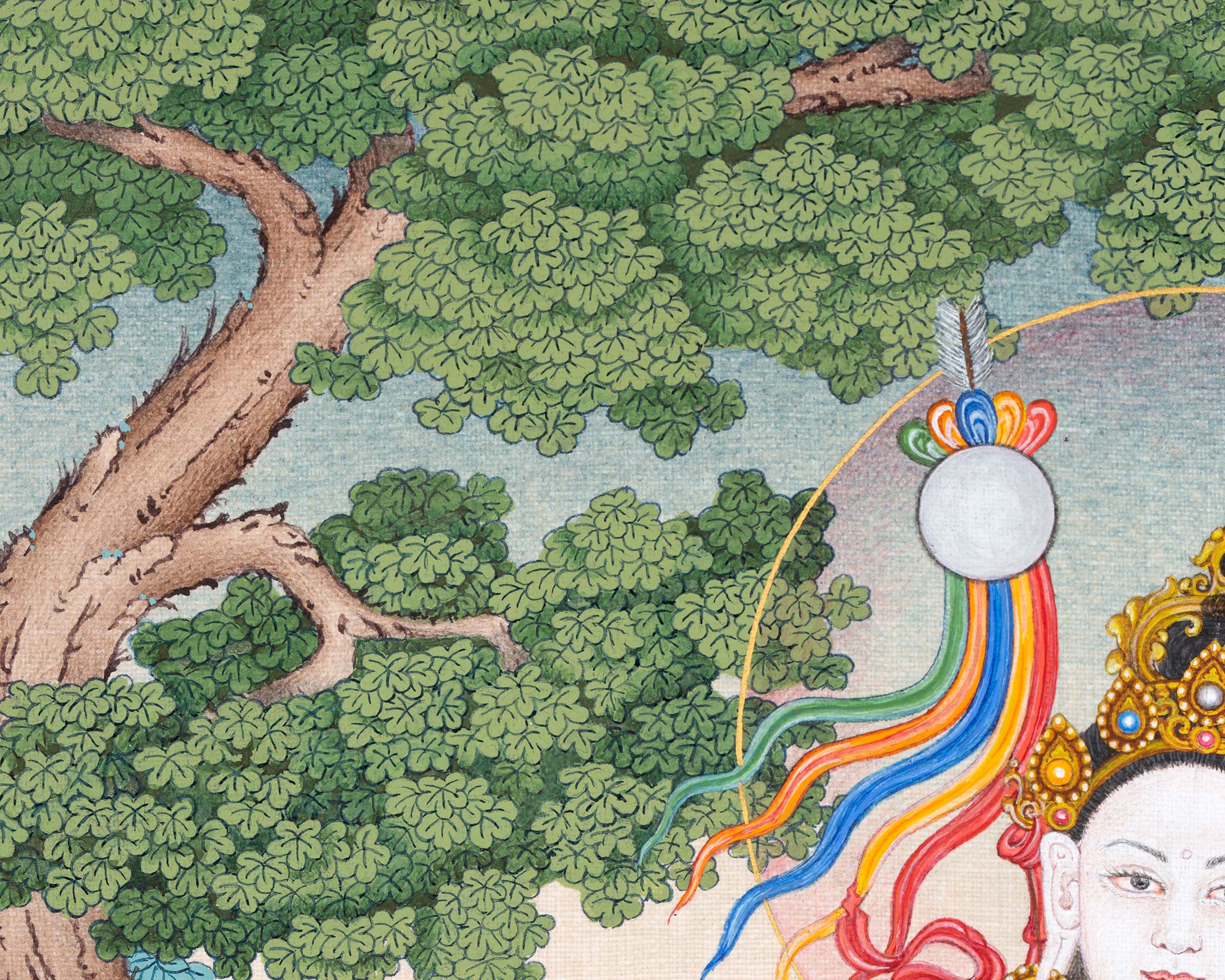 Mandarva Thangka | Long-Life Dakini | Himalayan Buddhist Art