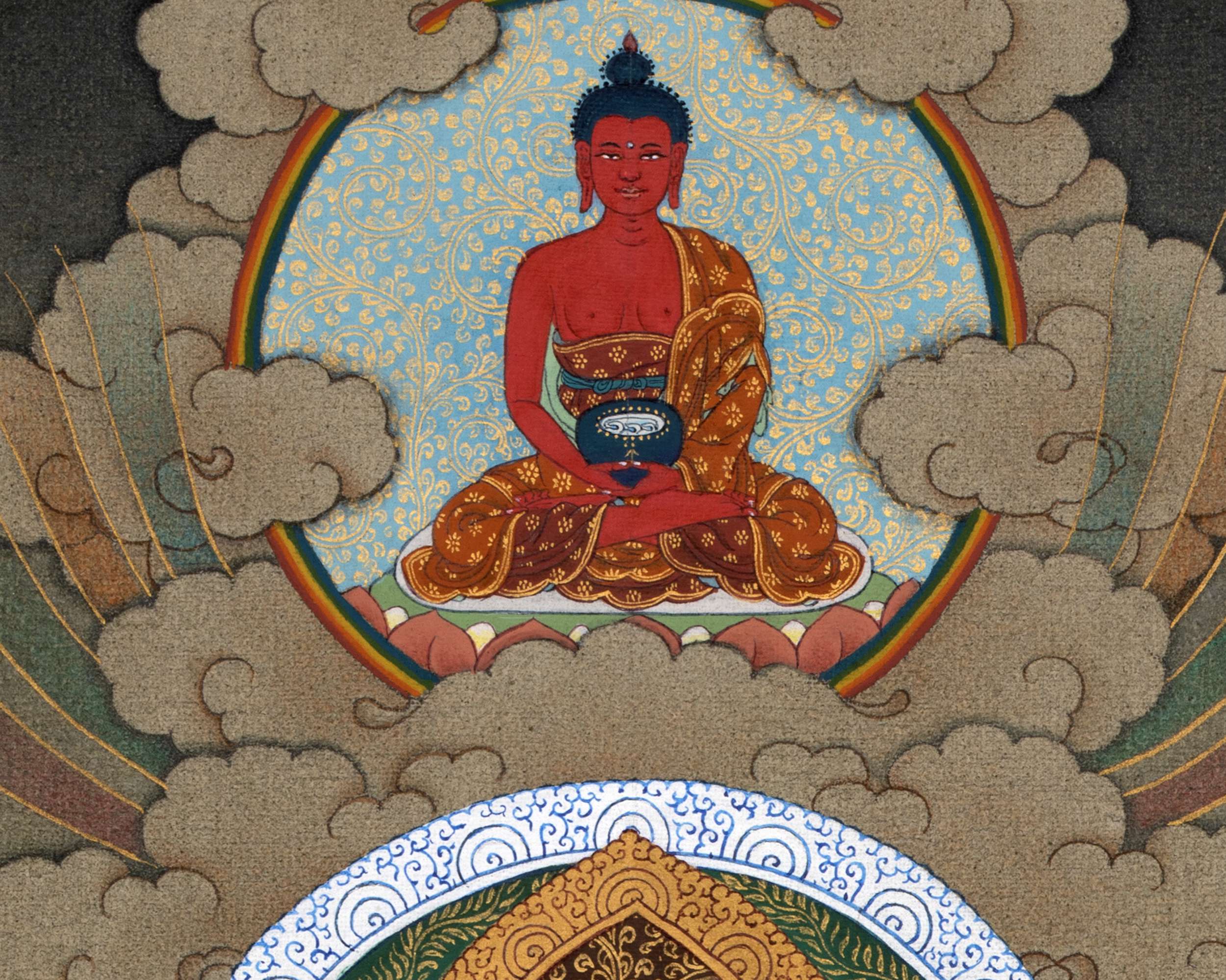 1000 Armed Chenrezig With Buddha and Bodhisattva | Avalokiteshvara Thangka Painting