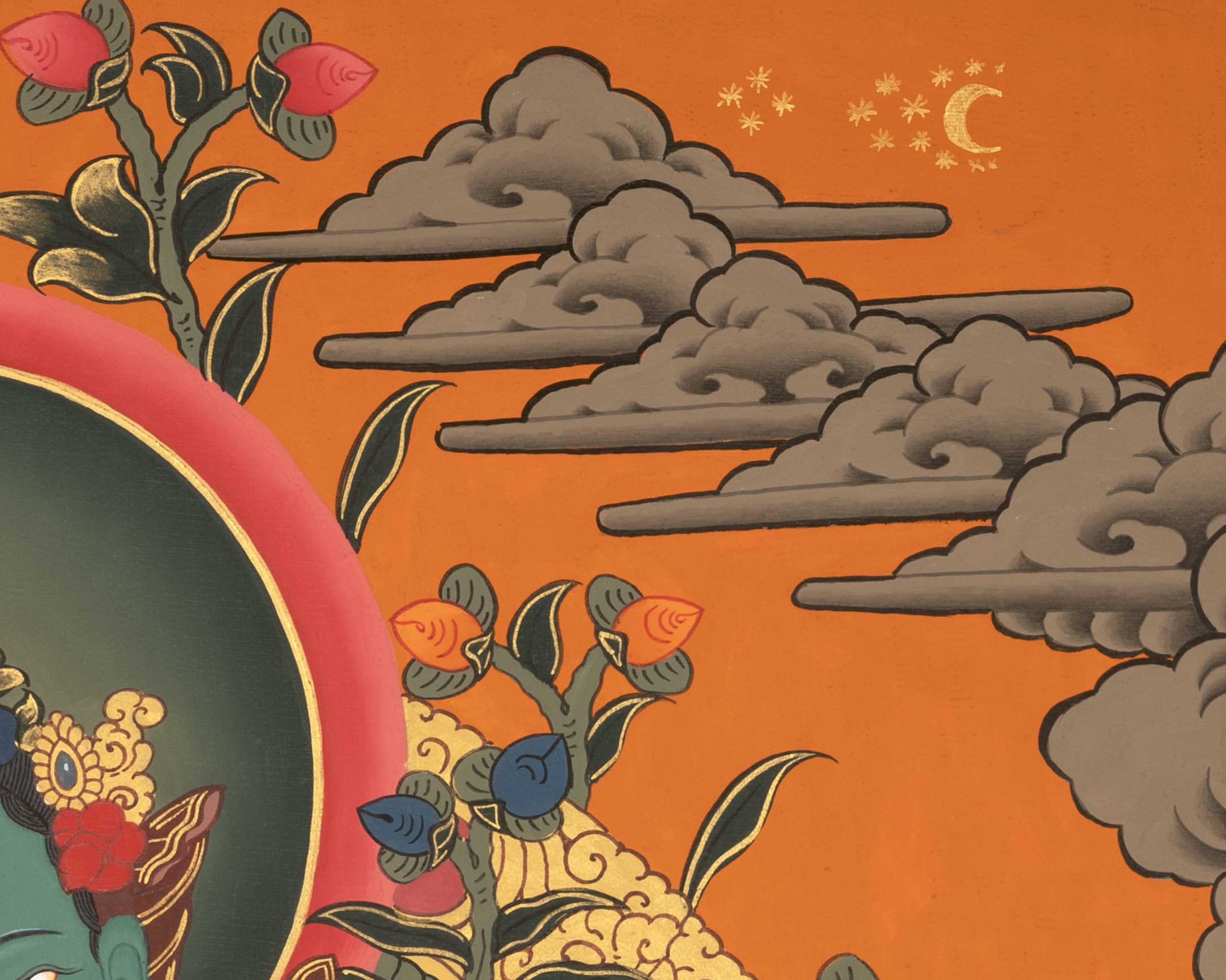 Quality Green Tara Thangka | Handpainted Buddhist Art | Wall Decors