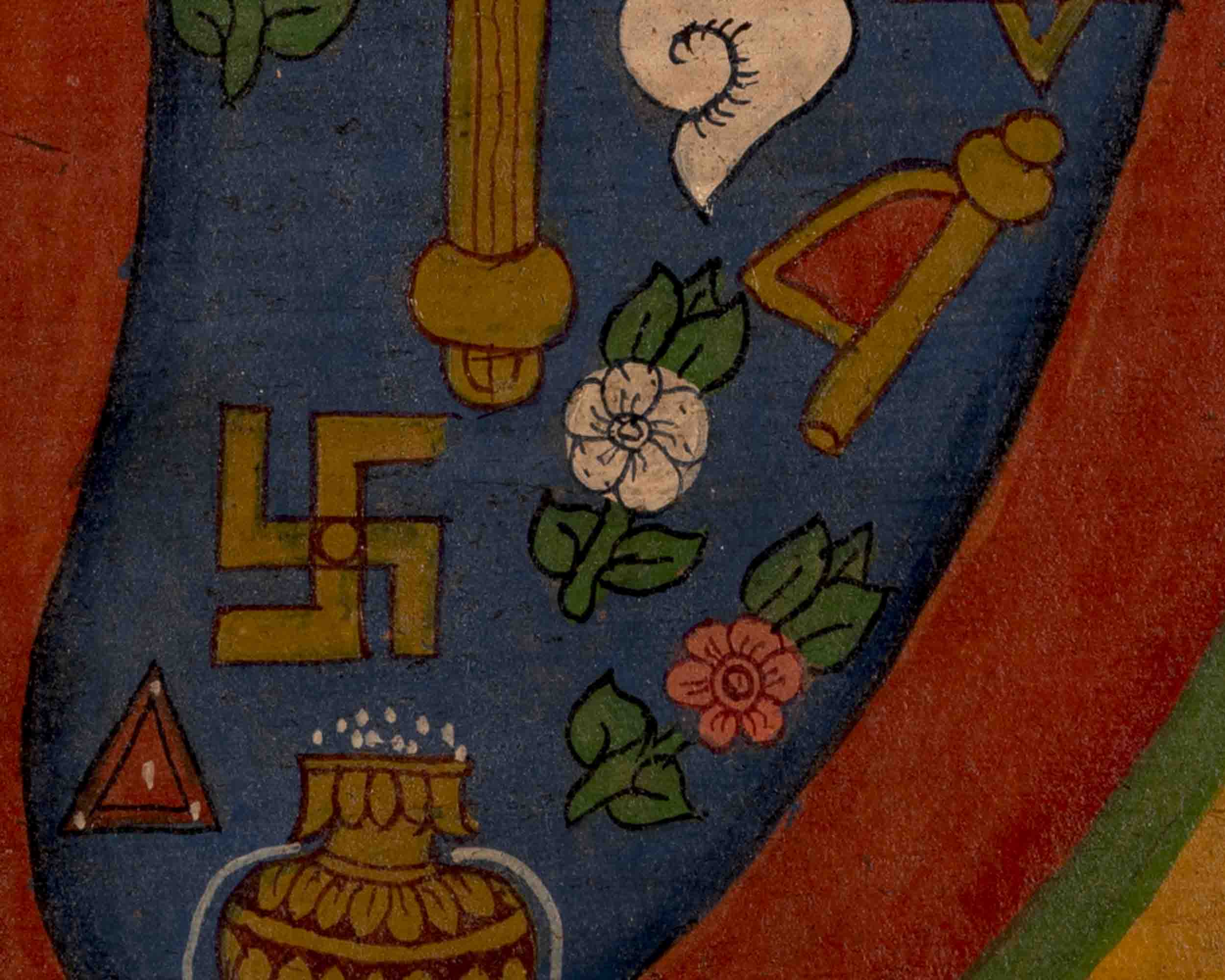 Buddha's Feet Thangka | Laden with Auspicious Signs | Religious Wall Decors