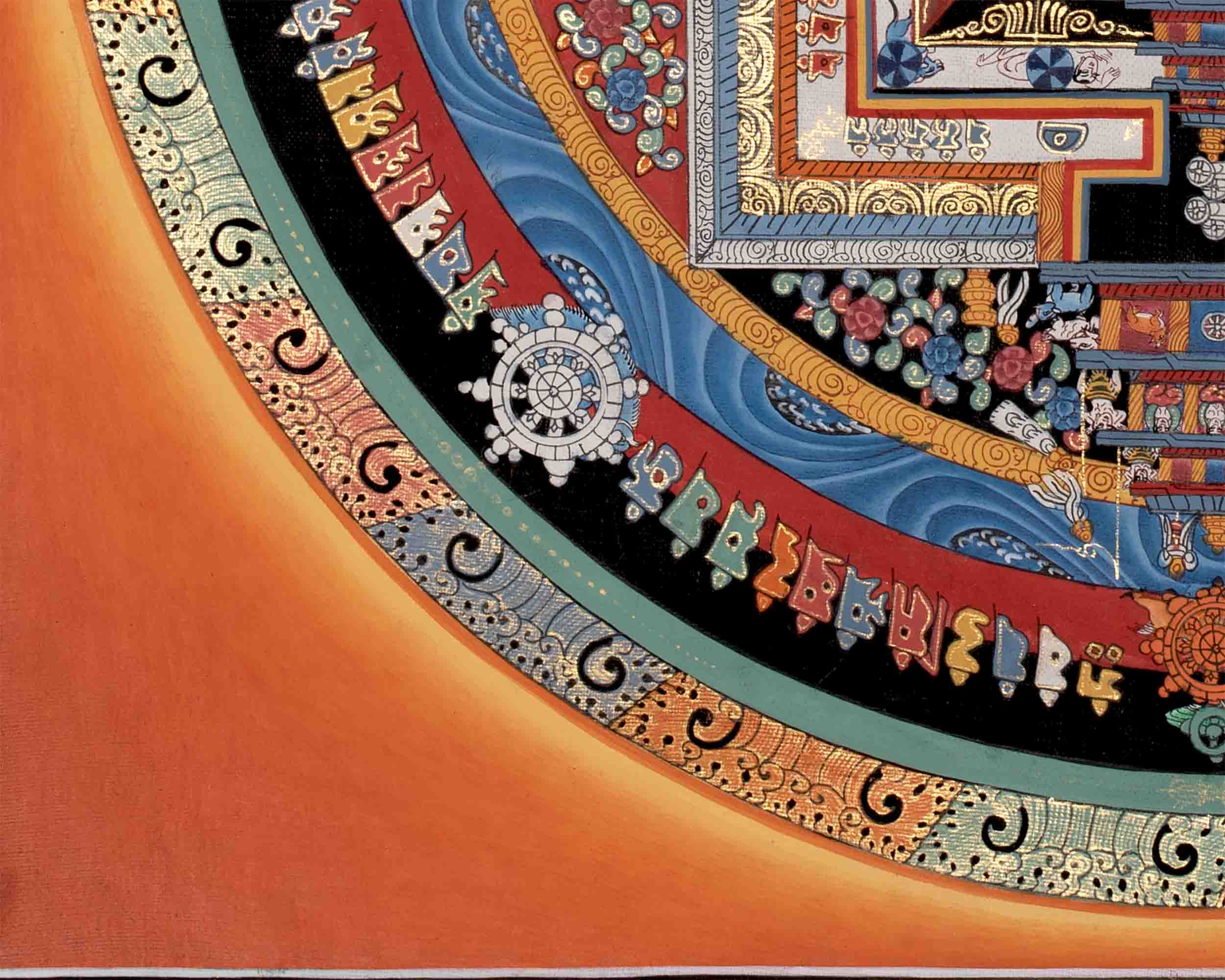 Hand Painted Kalachakra Mandala Thangka | Traditional Thangka Art