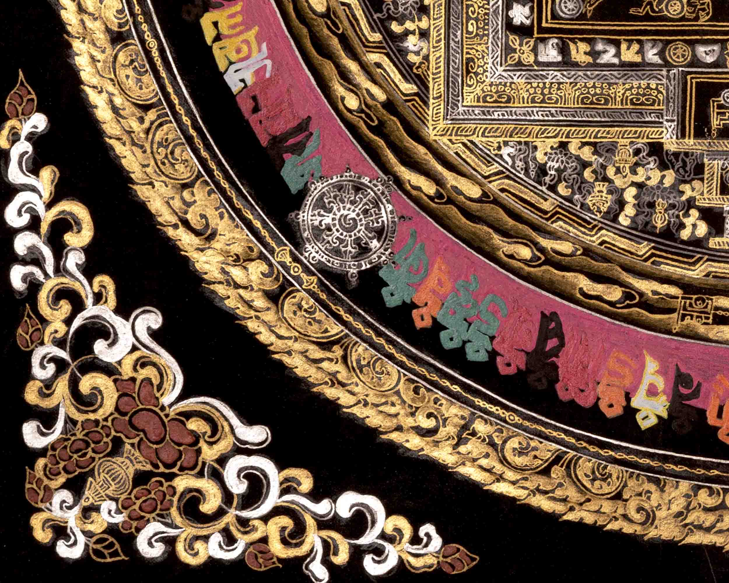 Kalachakra Mandala Thangka | Full 24K Gold Style Art | Religious Wall Decors