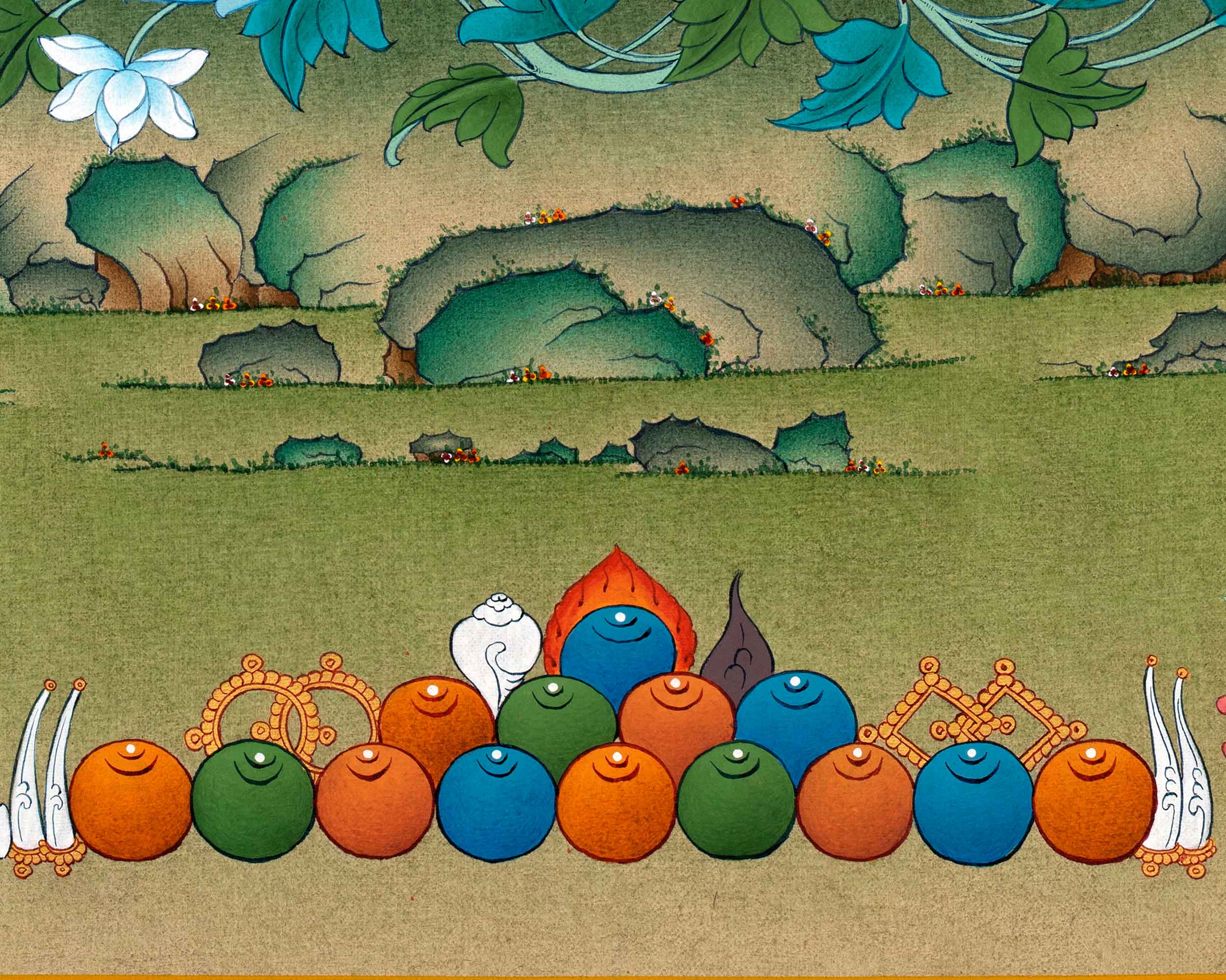 Green Tara Meditation Thangka | Deity of Compassion | Tibetan Art