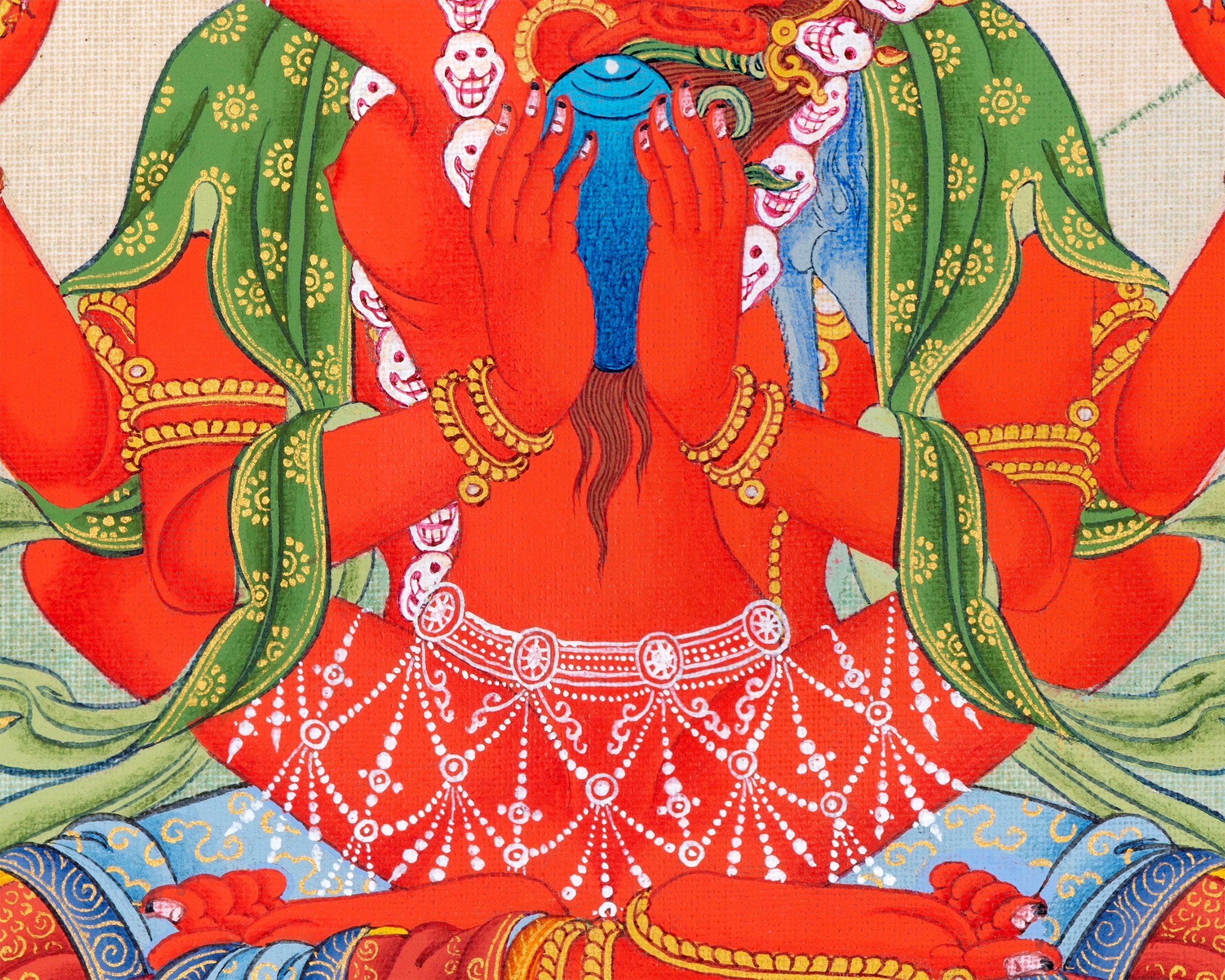 Red Chenrezig Thangka | Gyalwa Gyatso | Meditational Deity | Karma Kagyu Lineage