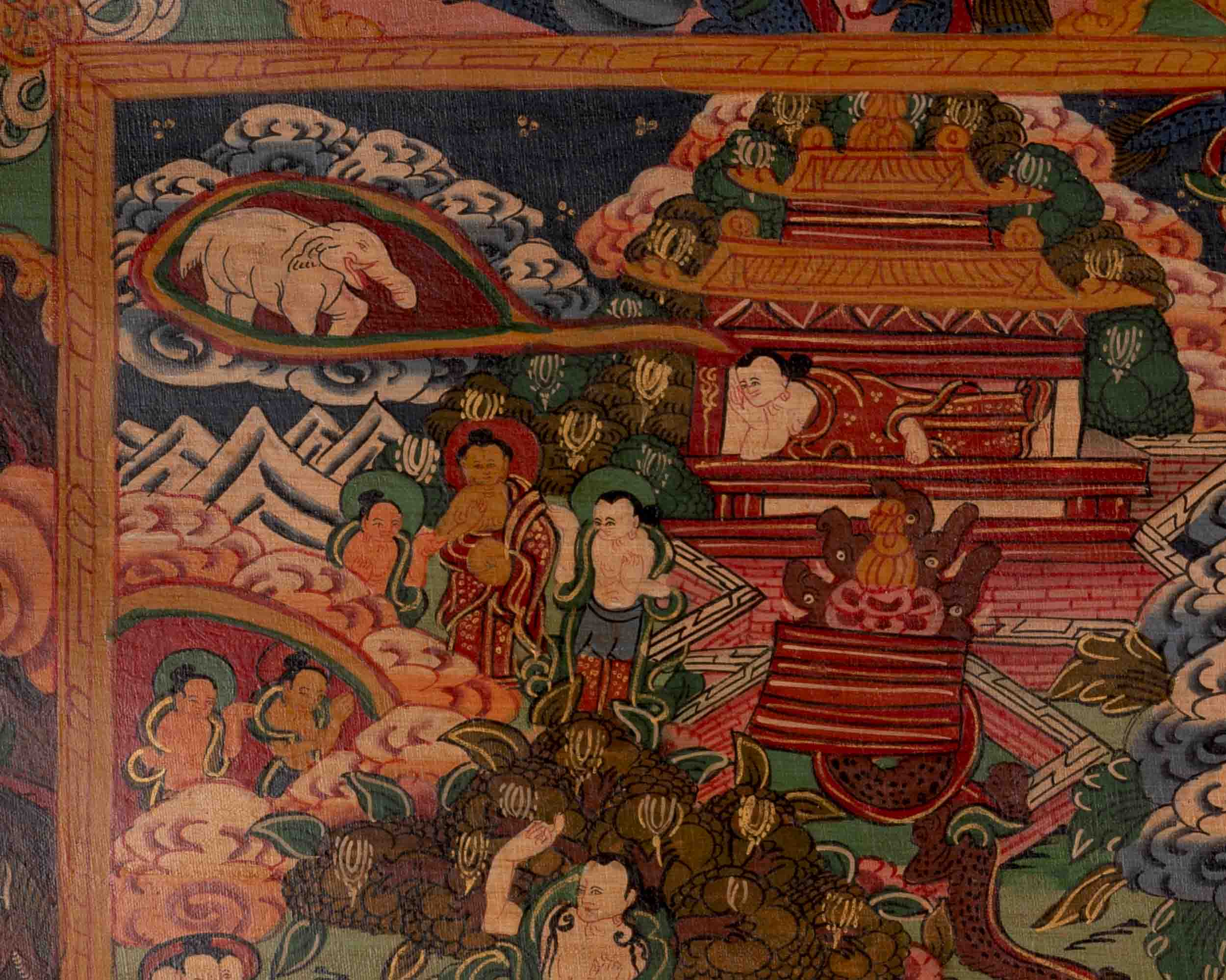 Life Story Of Buddha | Oil Varnished Thangka | Wall Decors