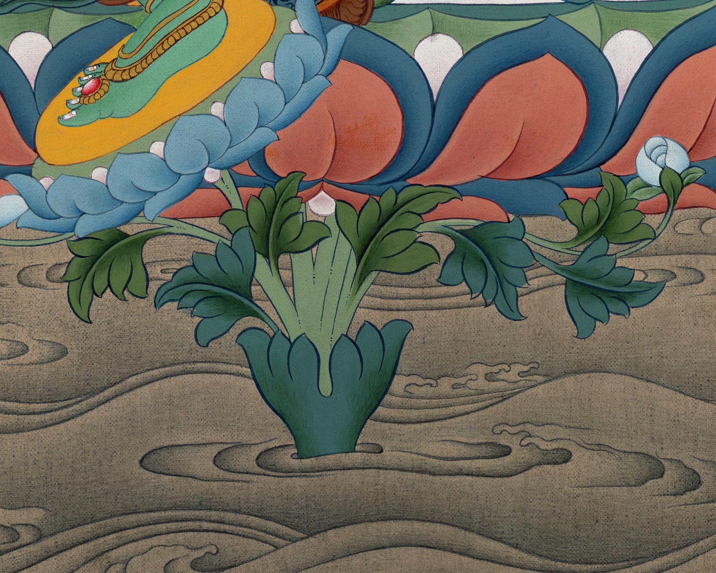 Green Tara Painting | Tibetan Thangka Painting