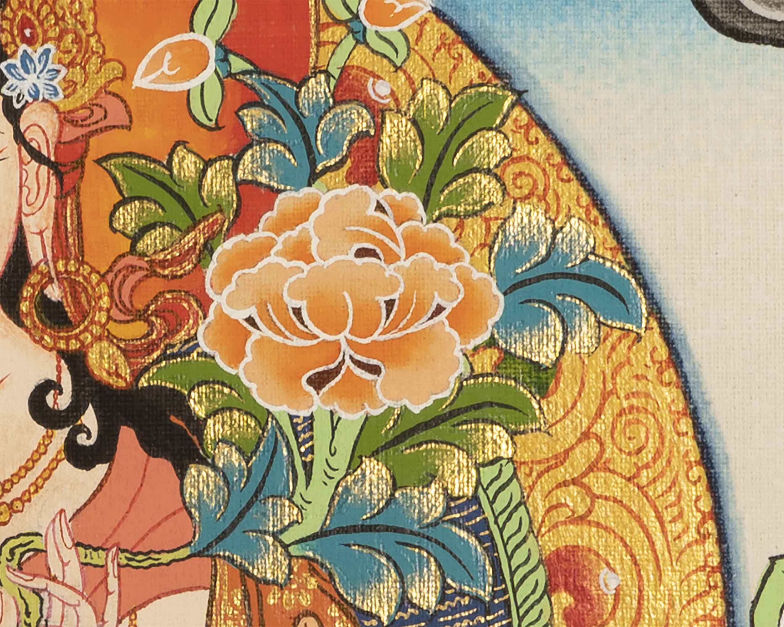 Handpainted White Tara | Tibetan Buddhist Art