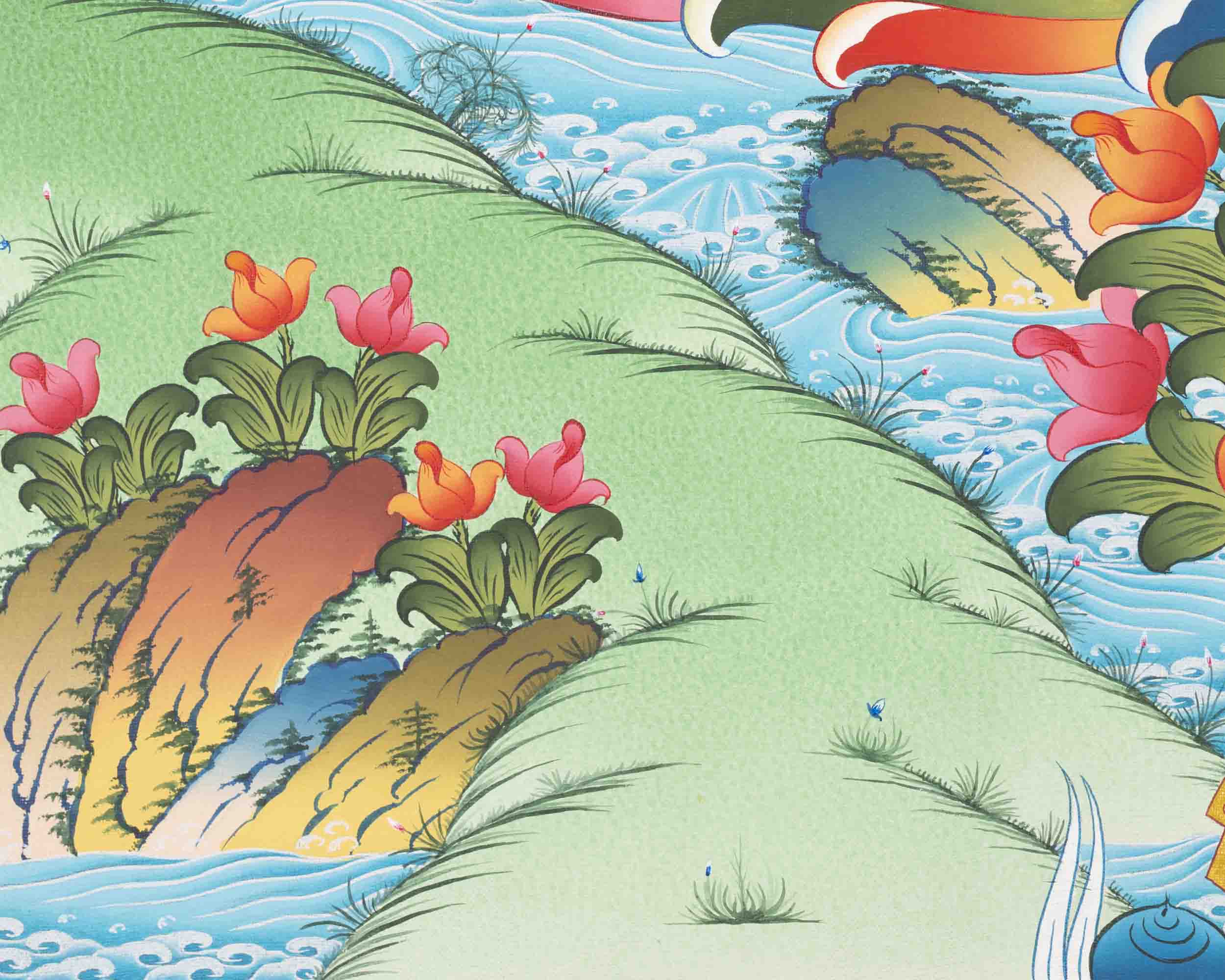 Shakyamuni Buddha Thangka | Religious Buddhist Paint | Wall Decors