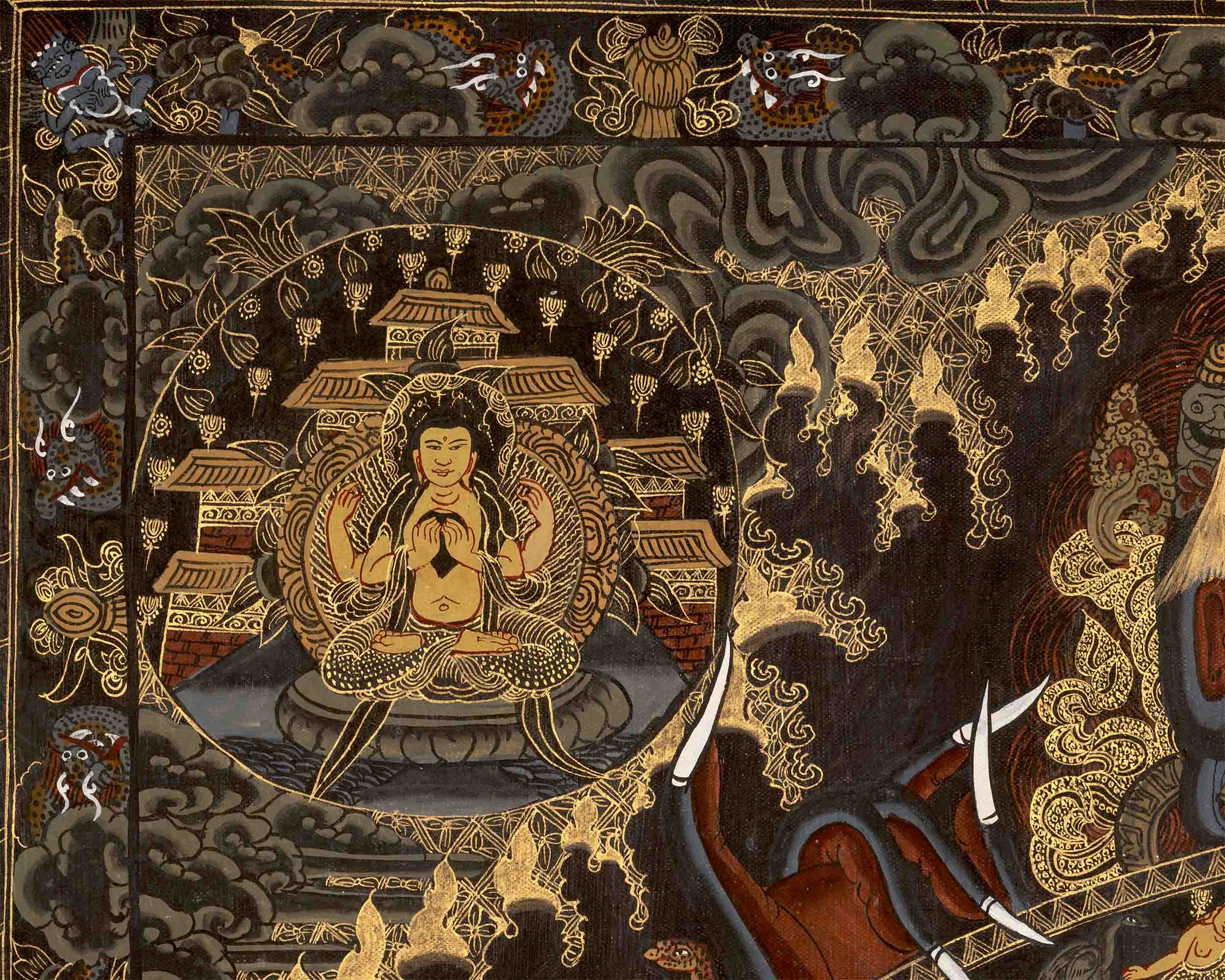 Hand-Painted Wheel Of Life Thangka | Bhavachakra Painting
