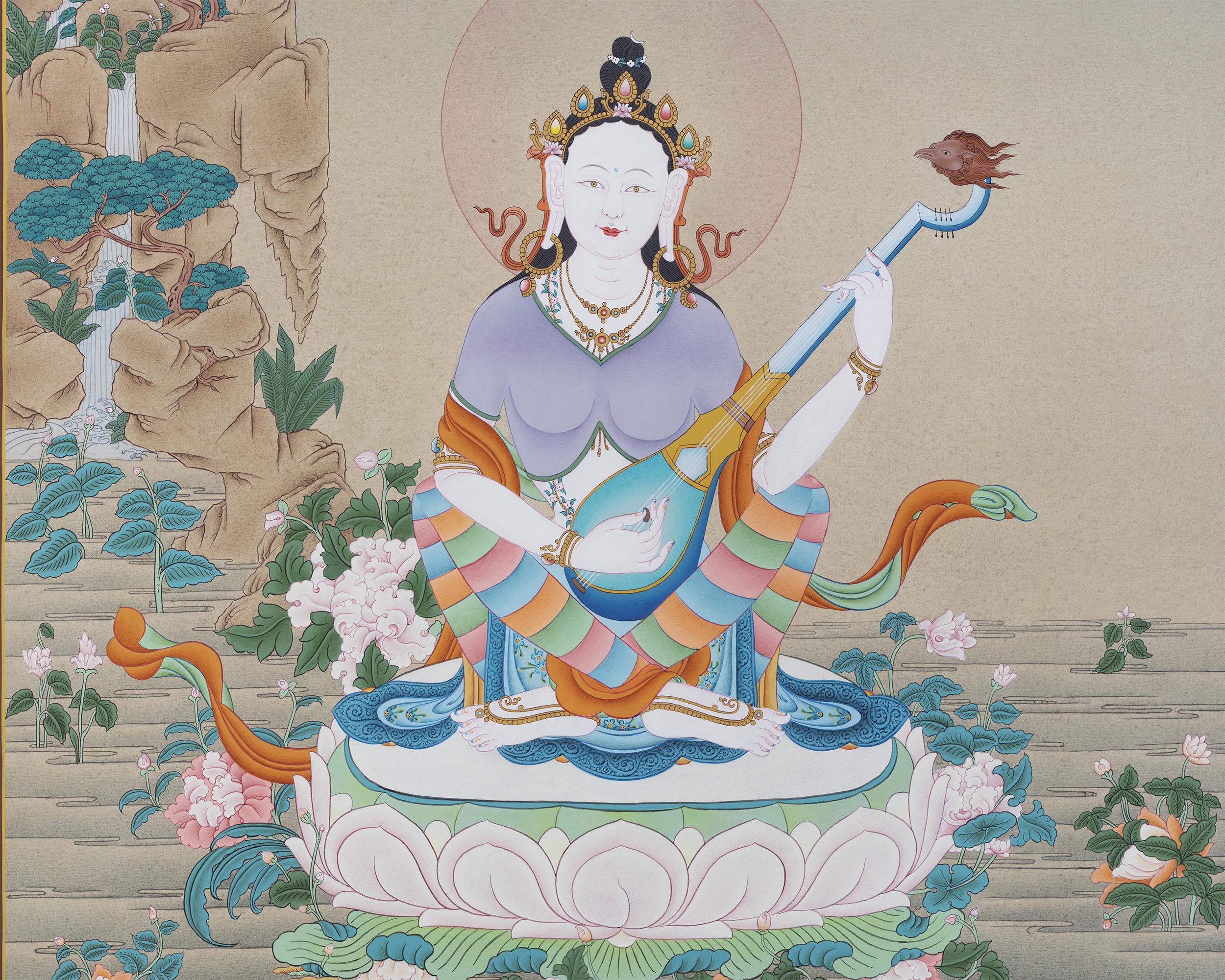 Saraswati Goddess | Deity Of Wisdom | Thangka Art