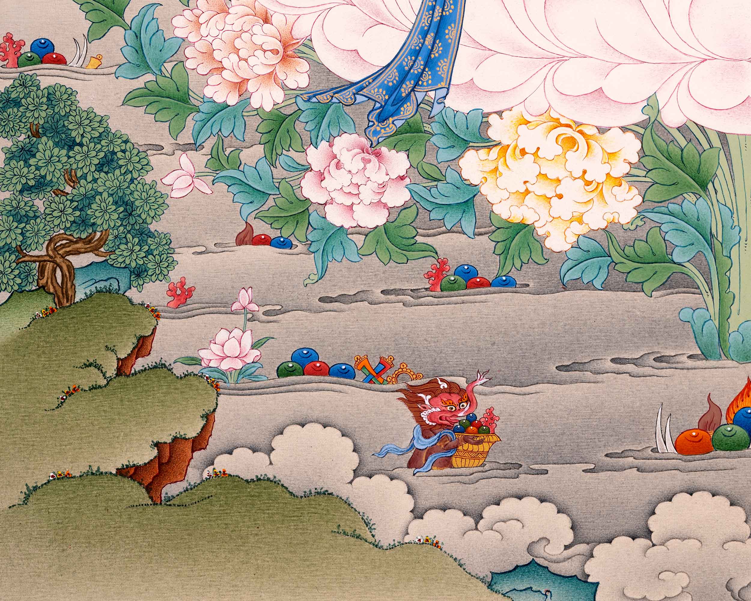 Manjushri Thangka, Traditional Karma Gadri Thangka Art