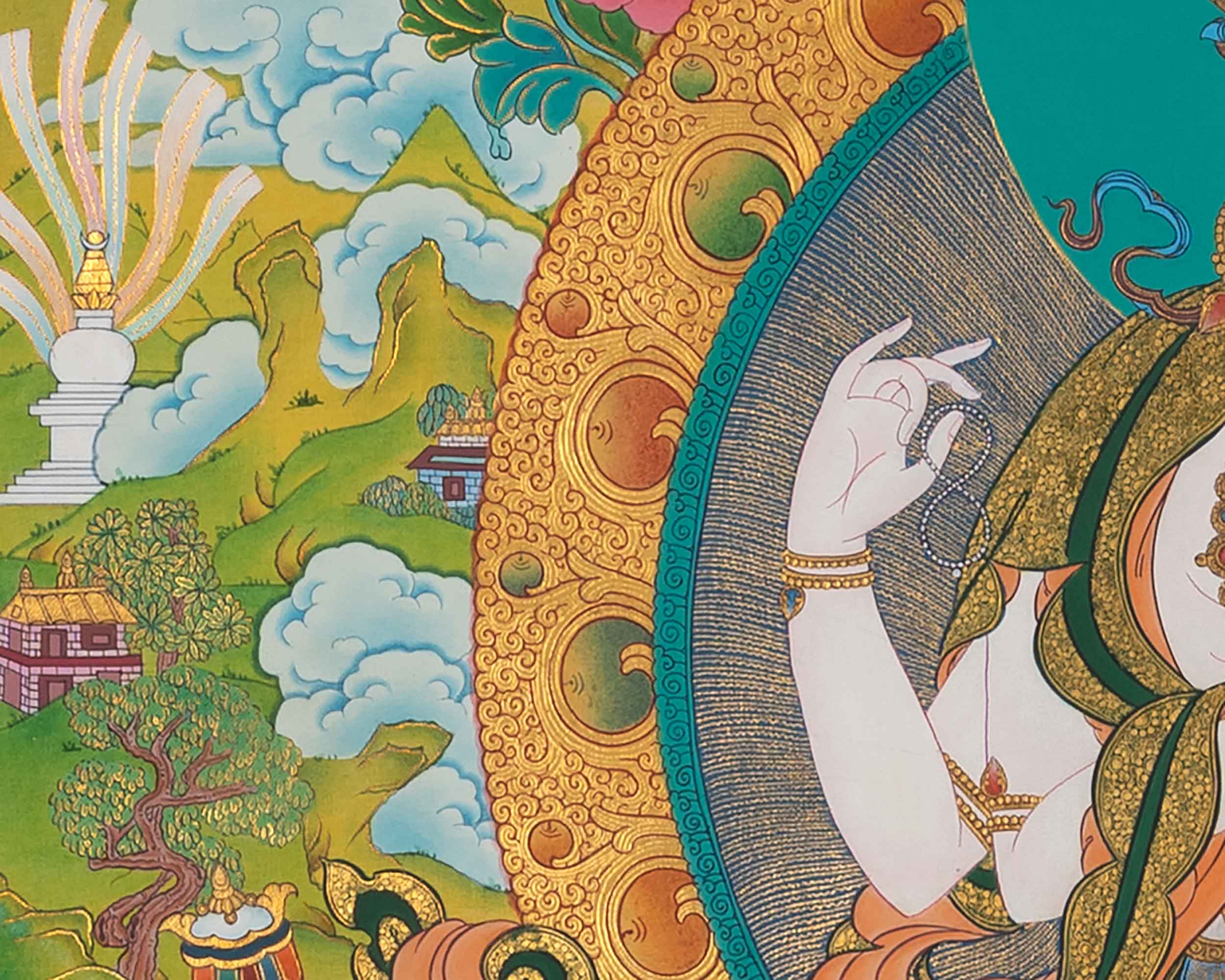 Avalokiteshvara Chenrezig Thangka | Hand-Painted Art Of The Bodhisattva Of Wisdom