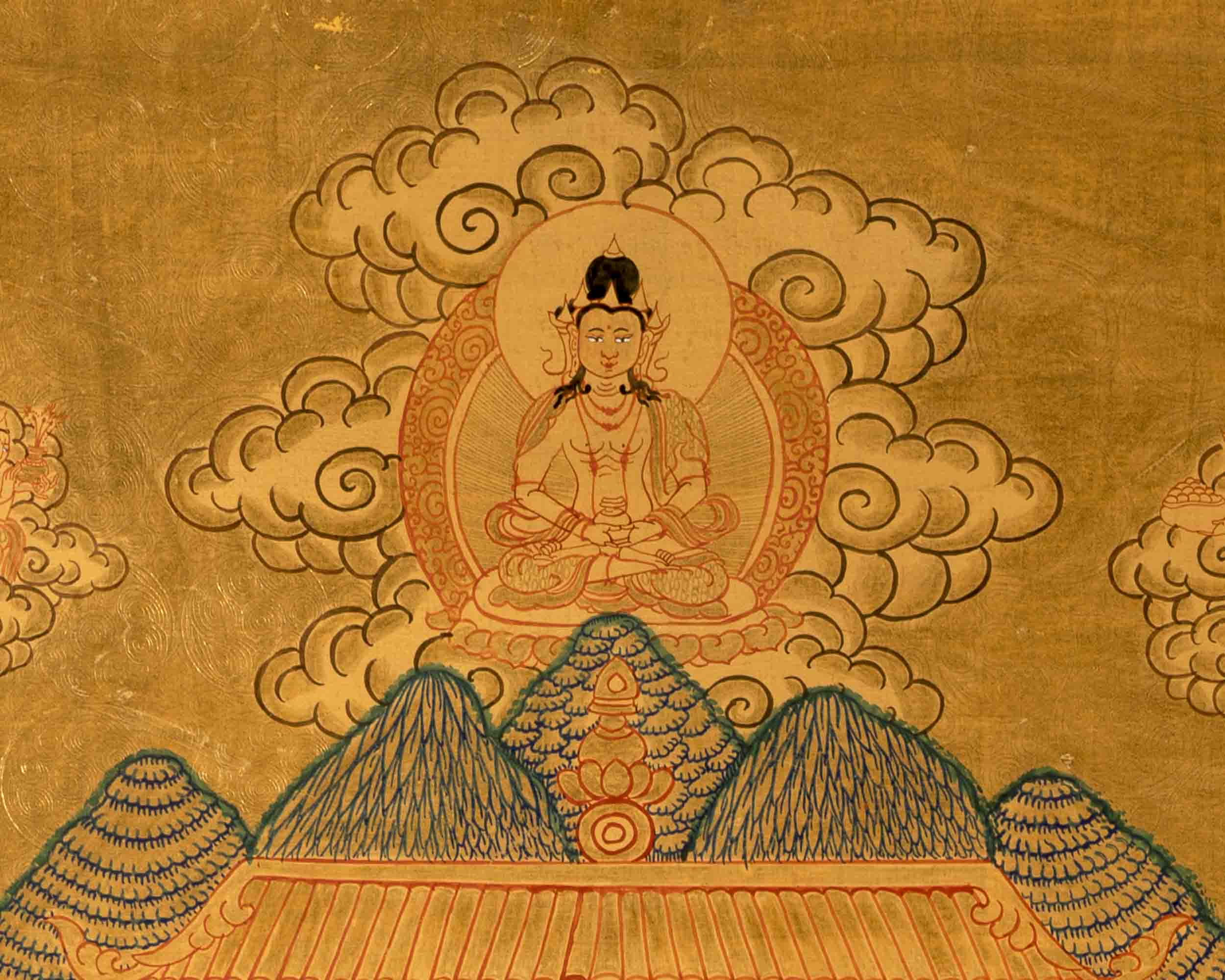 Maitreya Buddha Thangka | Religious Buddhist Painting