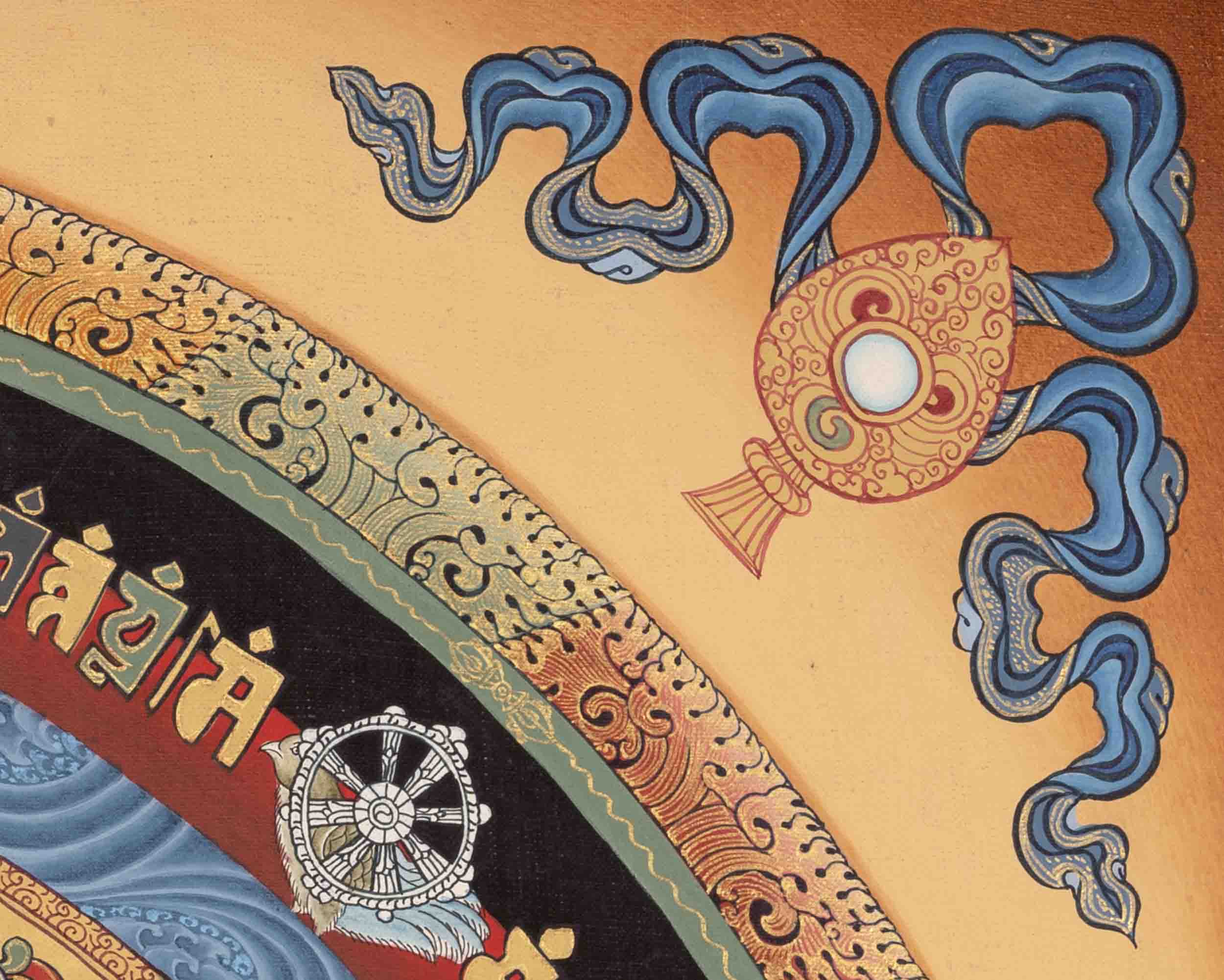 Buddhist Kalachakra Mandala | Tibetan Traditional Thangka | Wall Decors