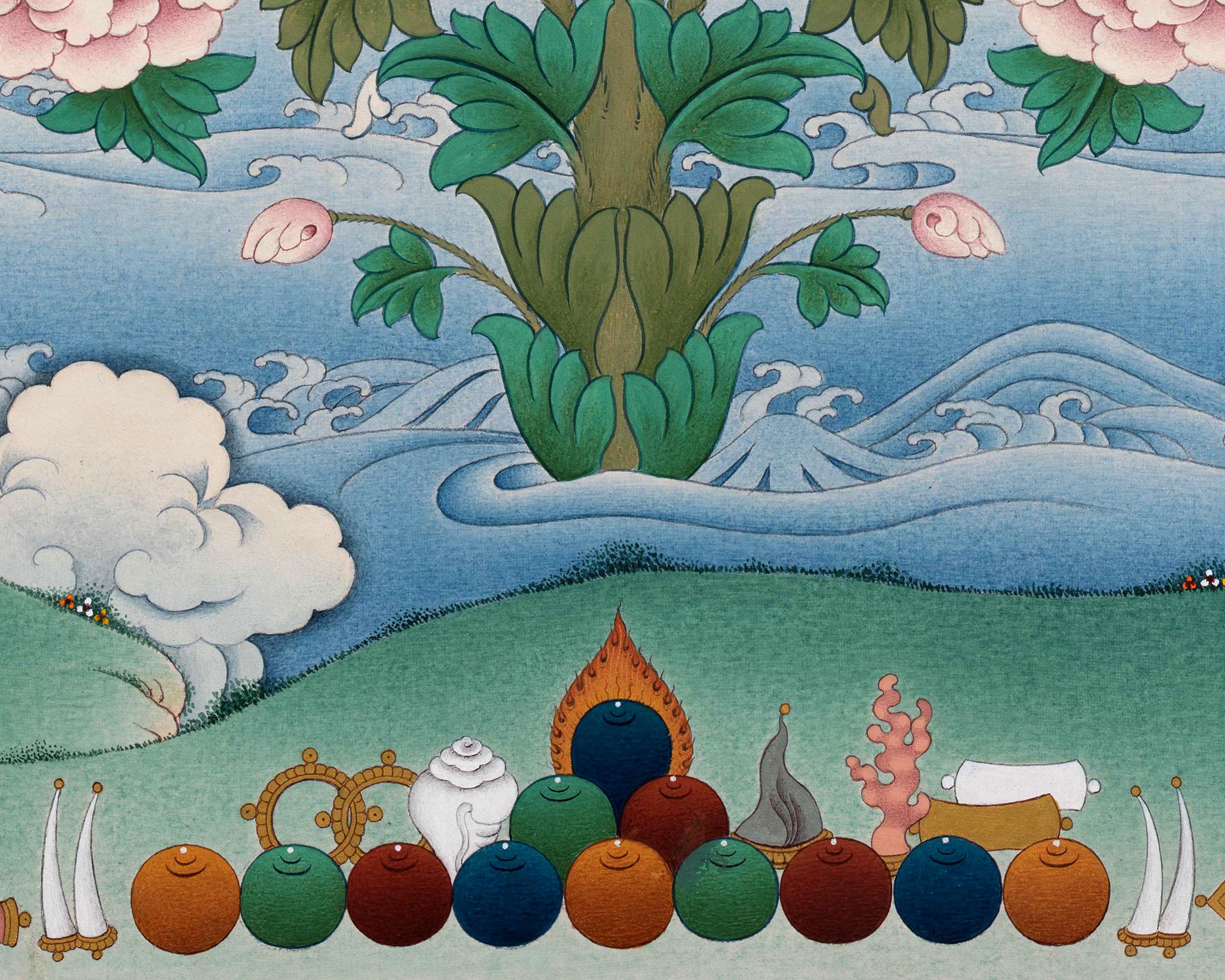 Tibetan Karma Gadri Thangka of Guru Padmasambhava