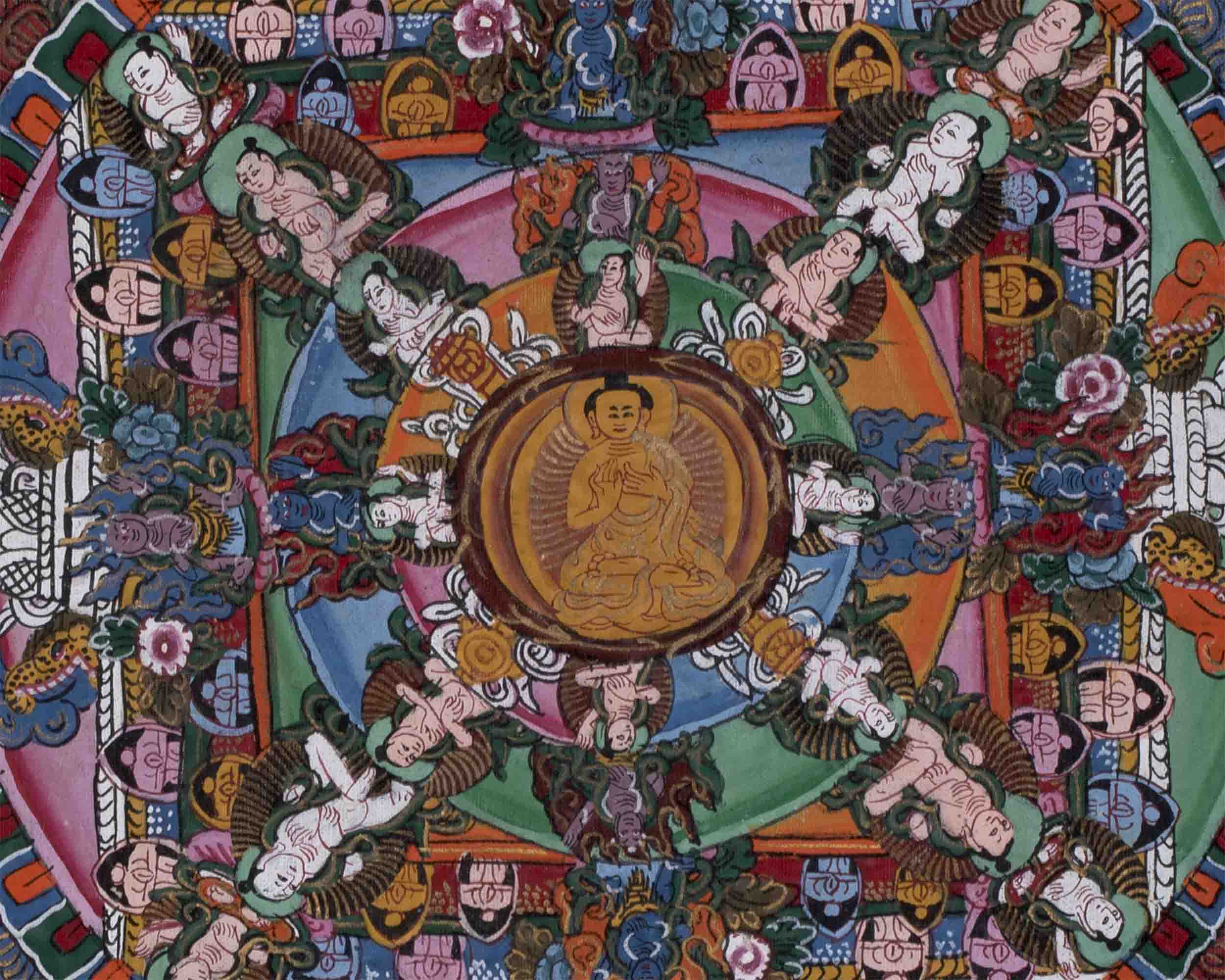 Hand painted Buddha Mandala | Tibetan Wall Decoration Painting