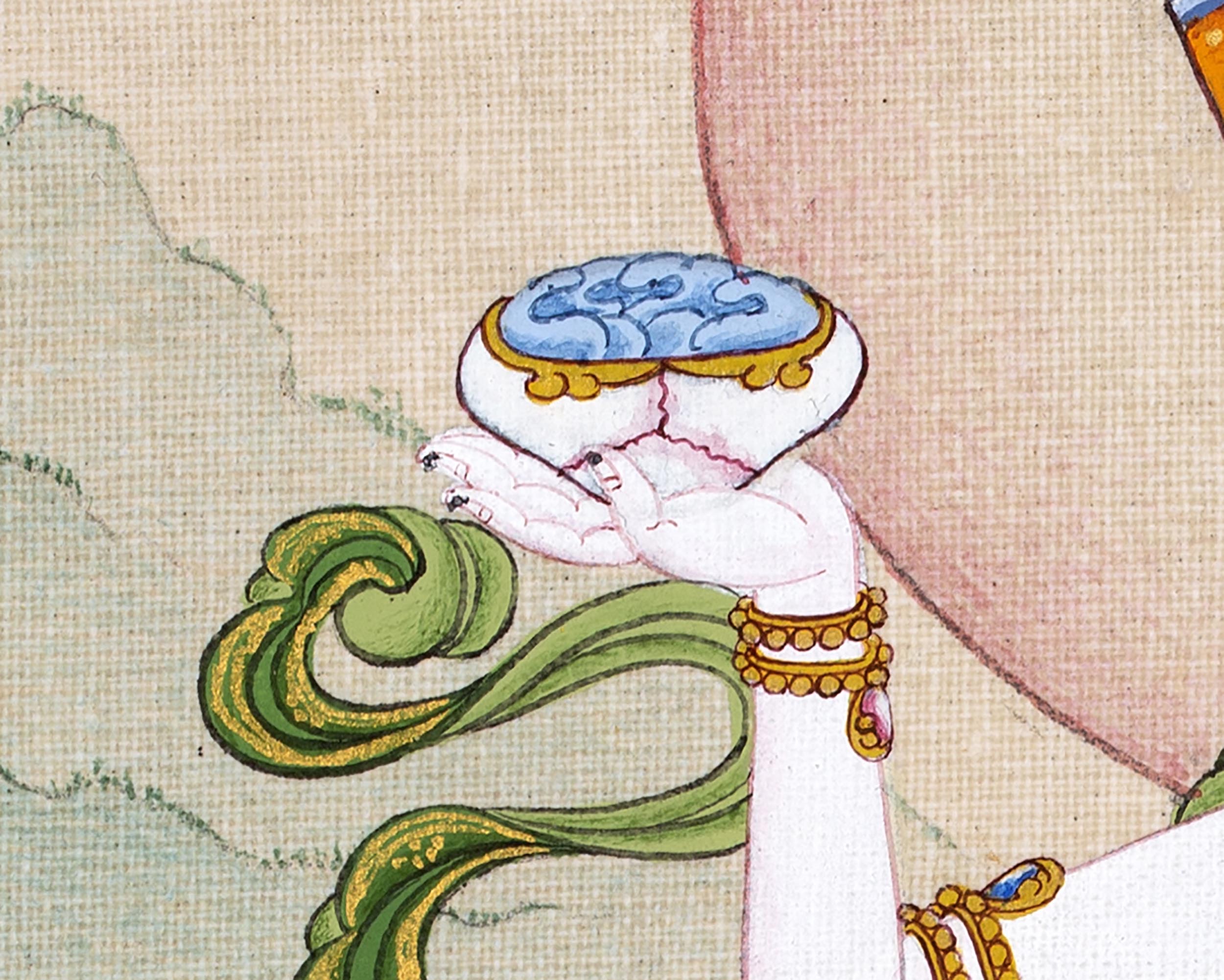 Guru Rinpoche Consort Thangka | Dakini Mandarava | Himalayan Painting