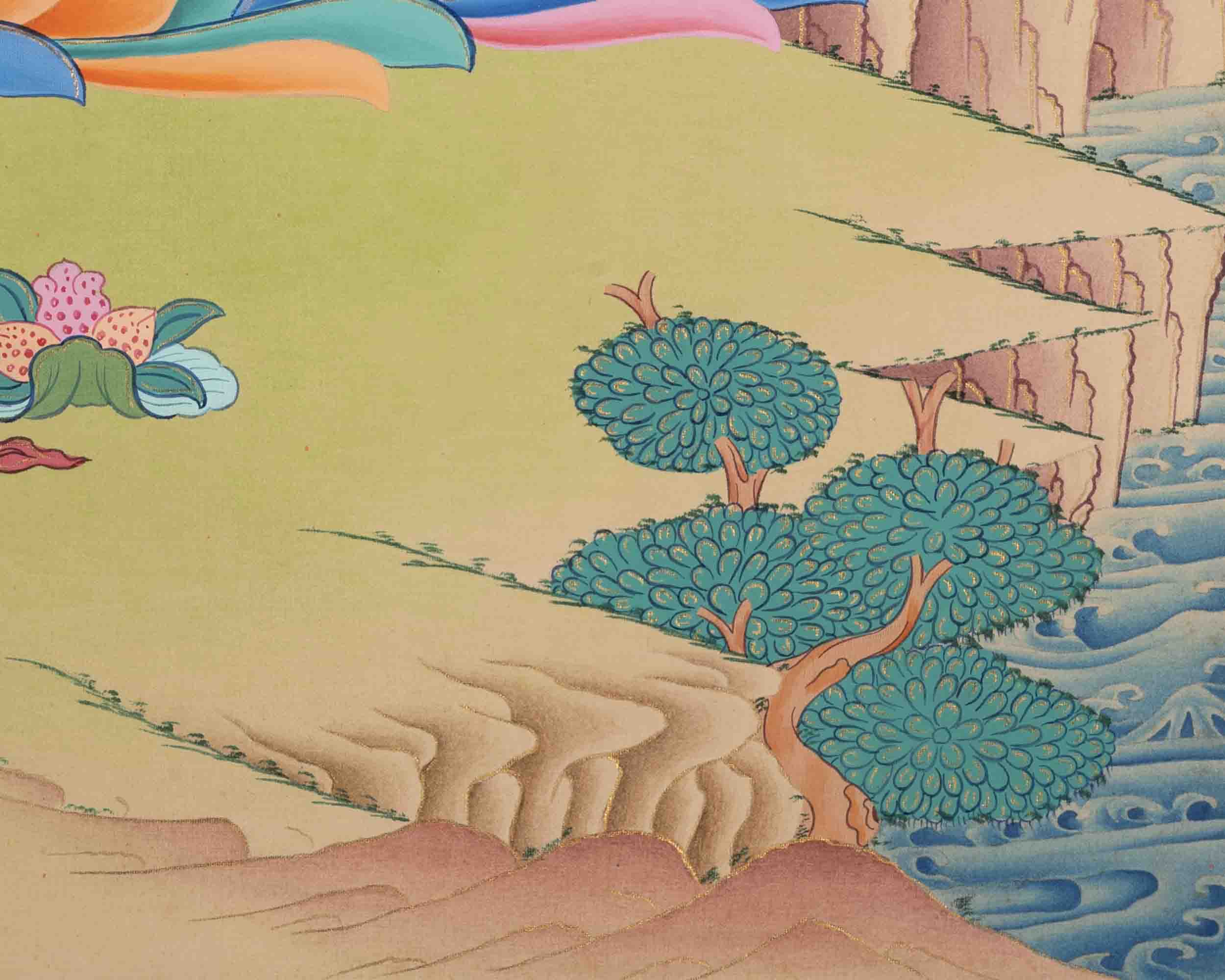 Religious Amitabha Buddha Thangka | Buddhist Art