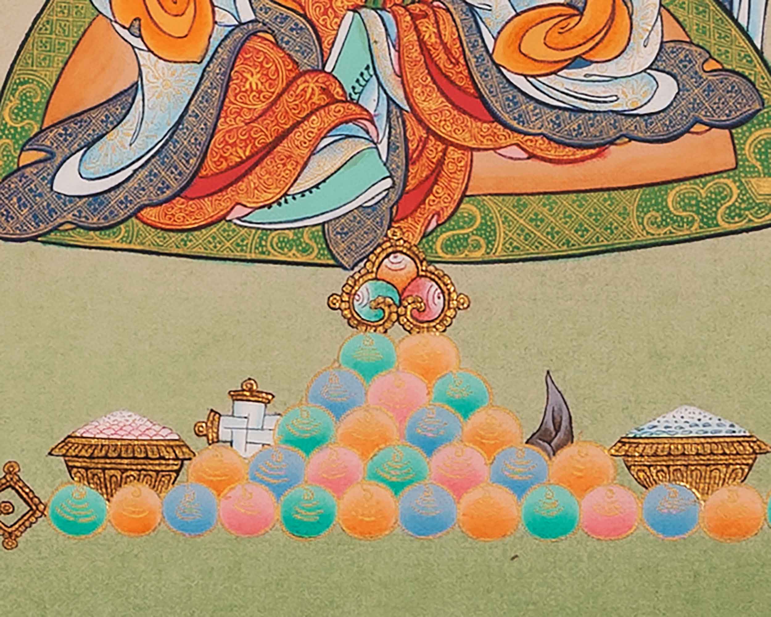 Buddha Guru Rinpoche Thangka Painting | Traditional Tibetan Buddhist Art