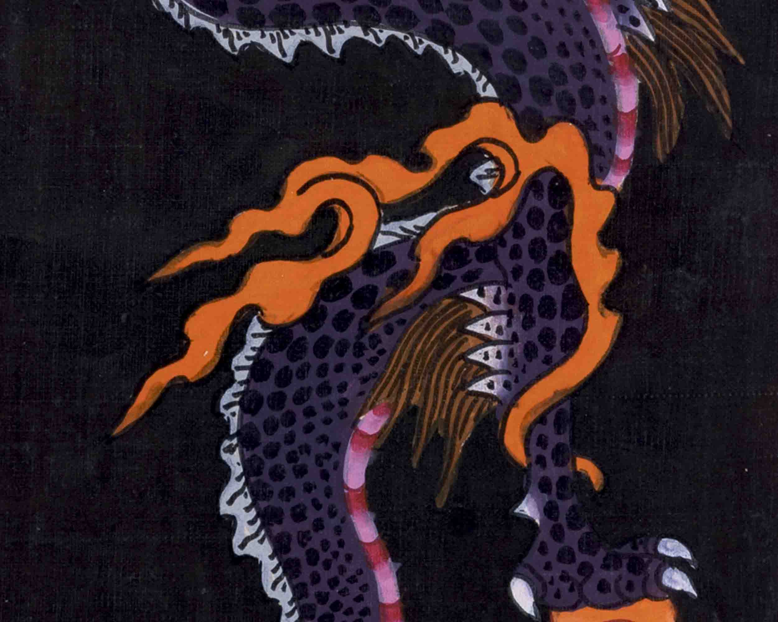 Dragon Painting Thangka | Traditional Tibetan Style