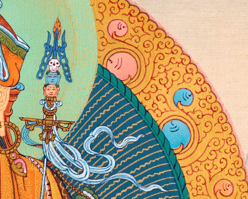 Traditional Guru Rinpoche Thangka | Padmasambhava Acrylics Painting
