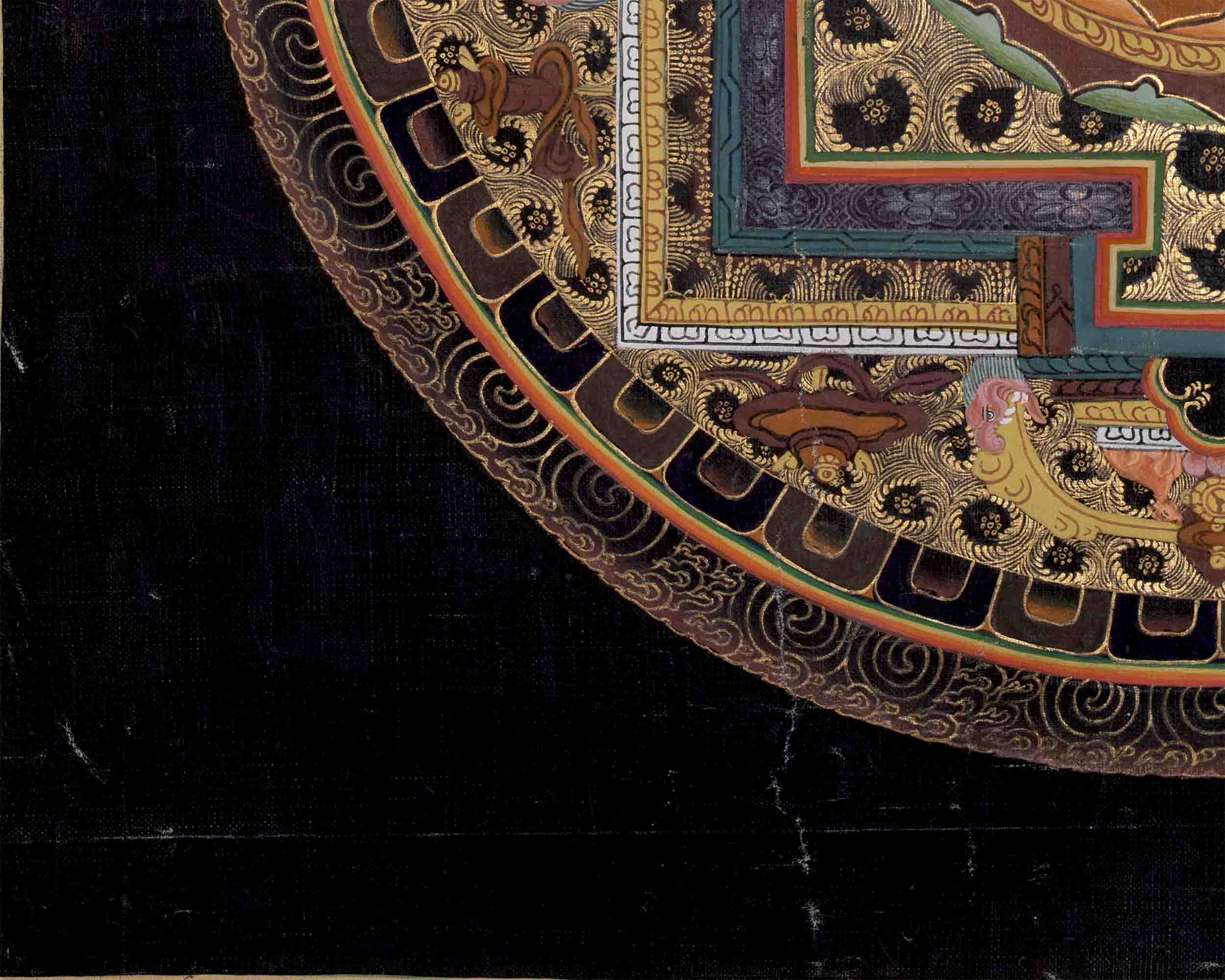 Hand Painted Double Dorje Mandala Thangka | Tibetan Buddhist Art Painting