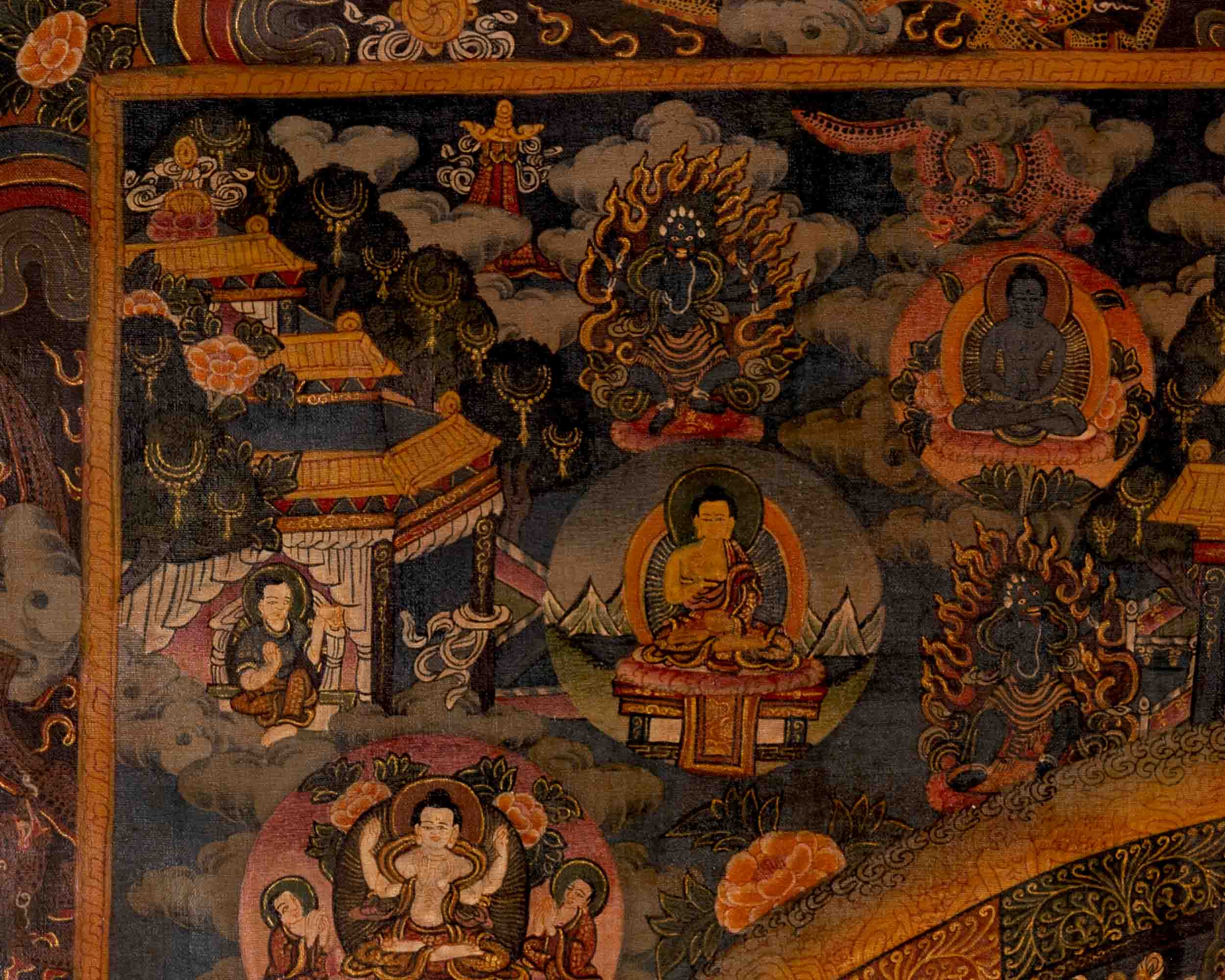 Bodhisattva Mandala Thangka | Traditional Tibetan Artwork | Wall Decors