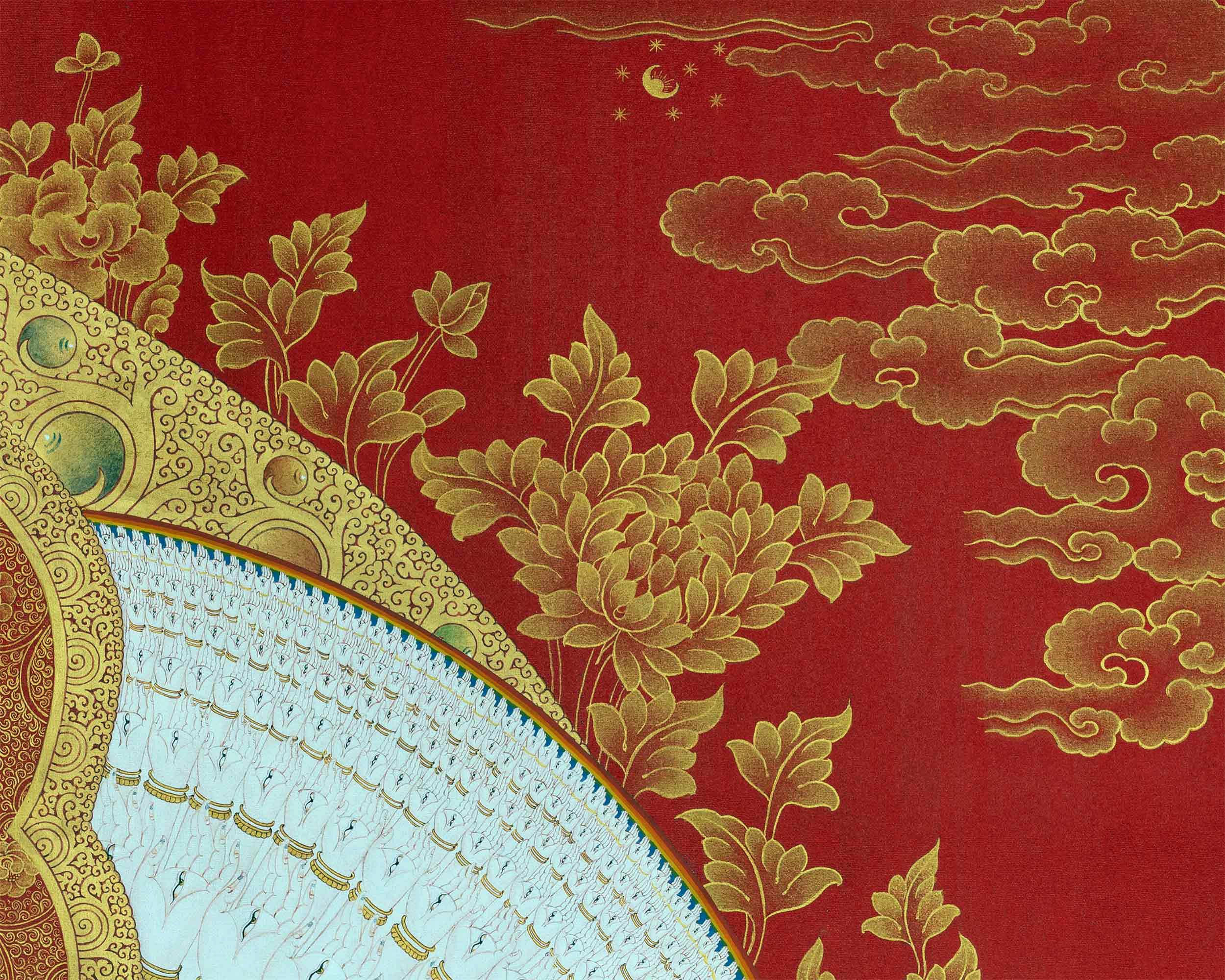 1000 Armed Chenrezig Thangka | Handpainted Buddhist Artwork
