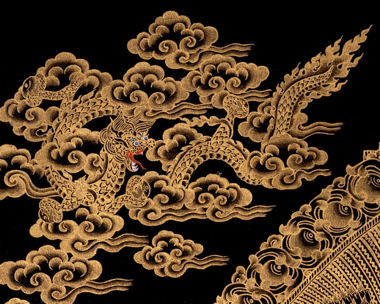 Black Gold 1000Armed Avalokiteshvara | Wall Hanging Thangka
