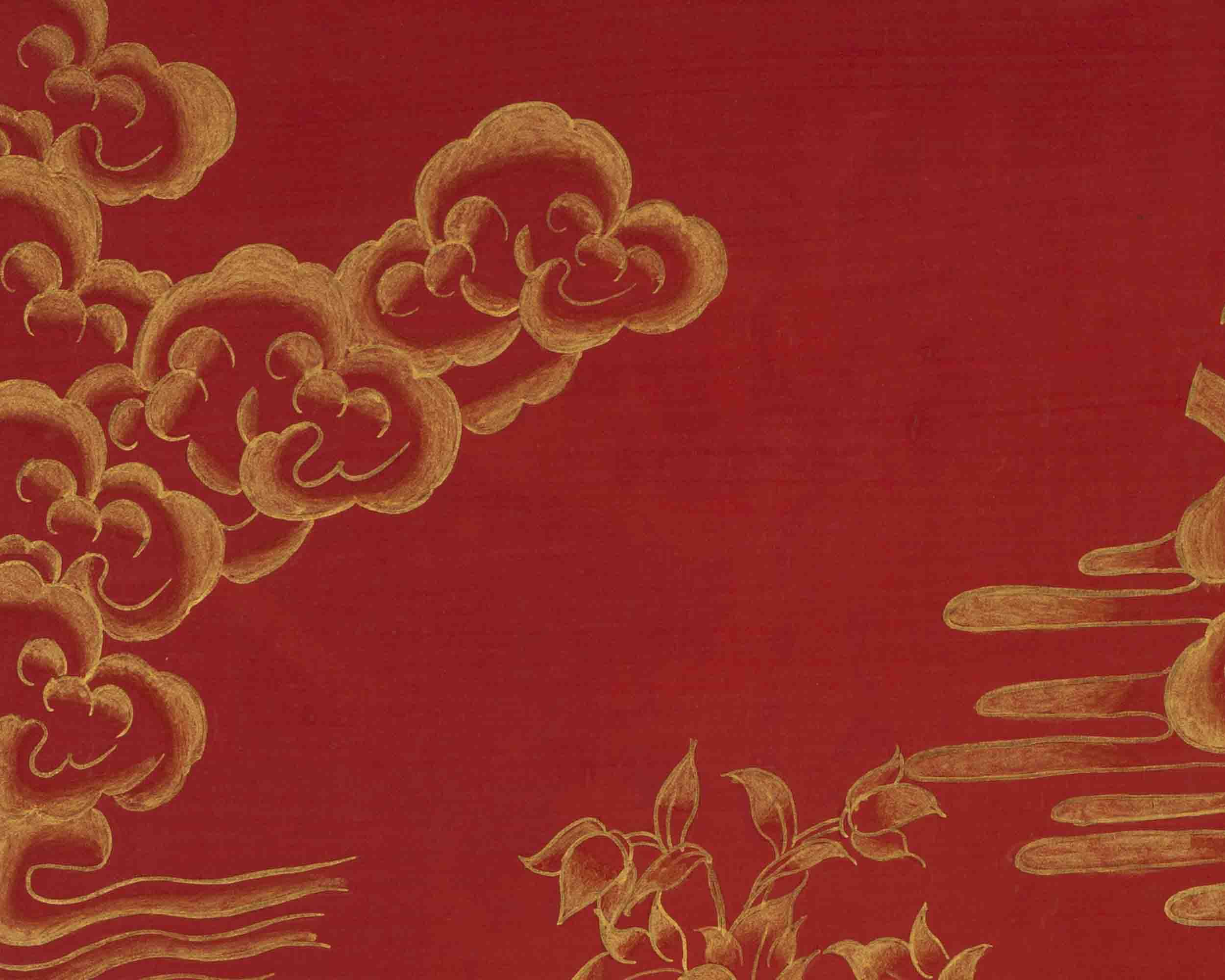 Manjushree Thangka | 24K Gold Style Painting | Religious Wall Decors