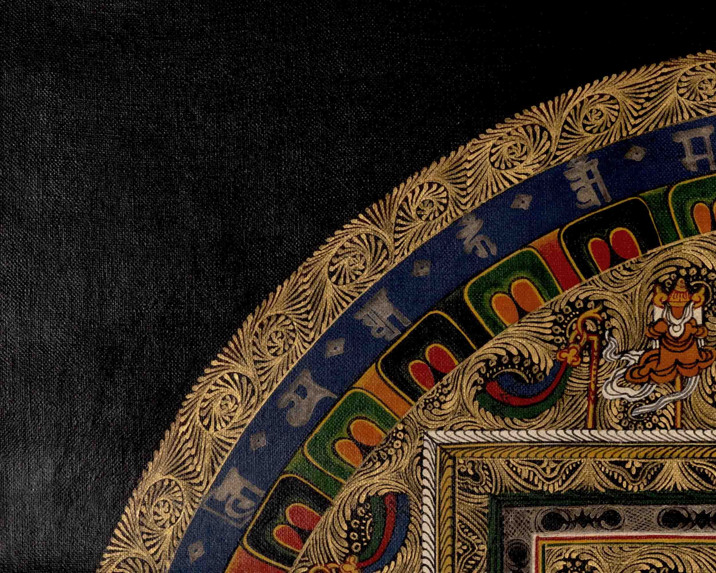 Om Mantra Mandala | Tibetan Traditional Thangka | Wall Decors