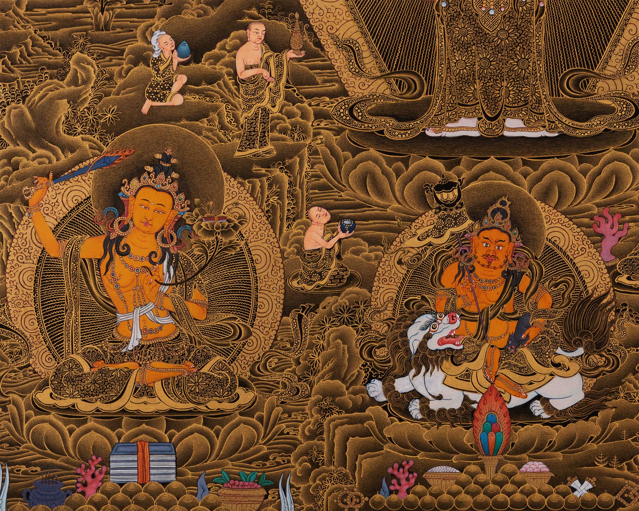 1000 Armed Chenrezig Thangka | Traditional Karma Gadri Art