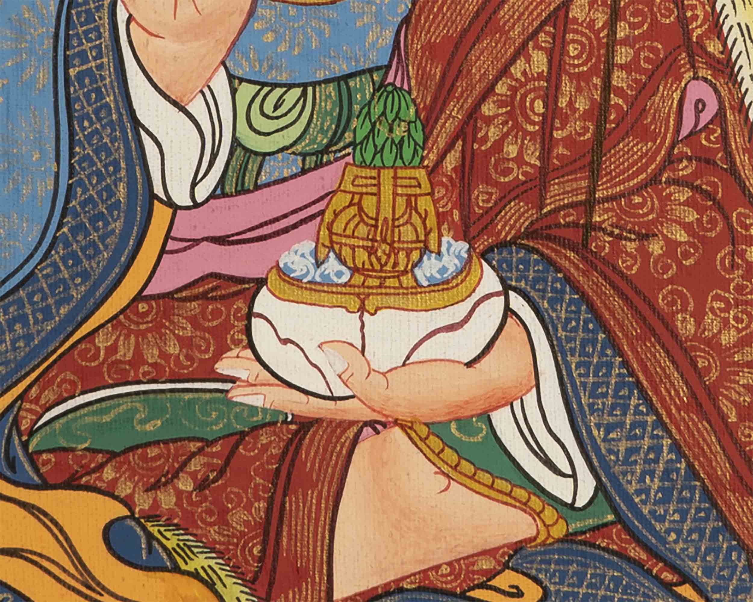 Guru Rinpoche Thangka | Religious Wall Decoration Painting | Religious Gift