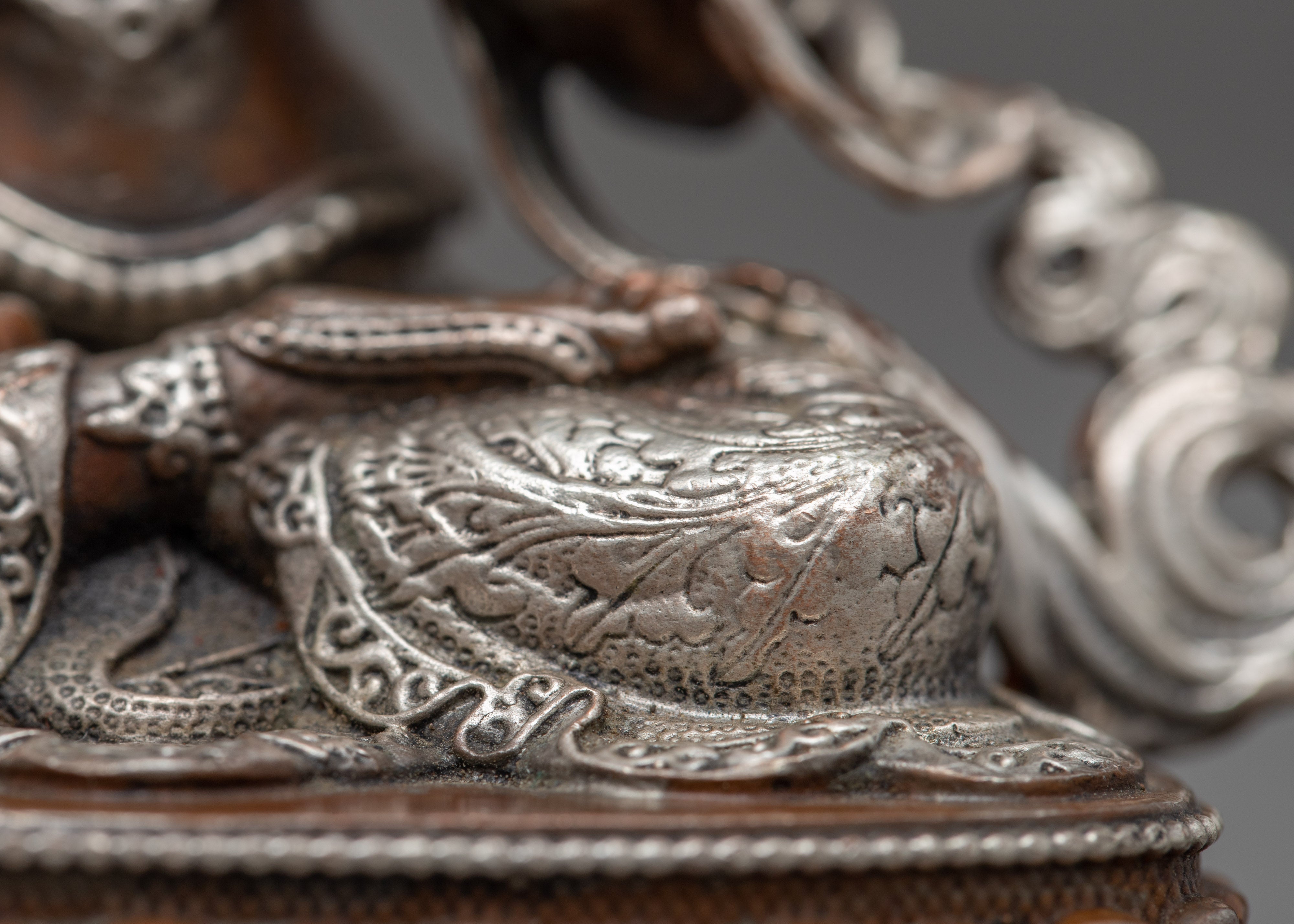 Silver Plated Manjushri Statue | Traditional Himalayan Art