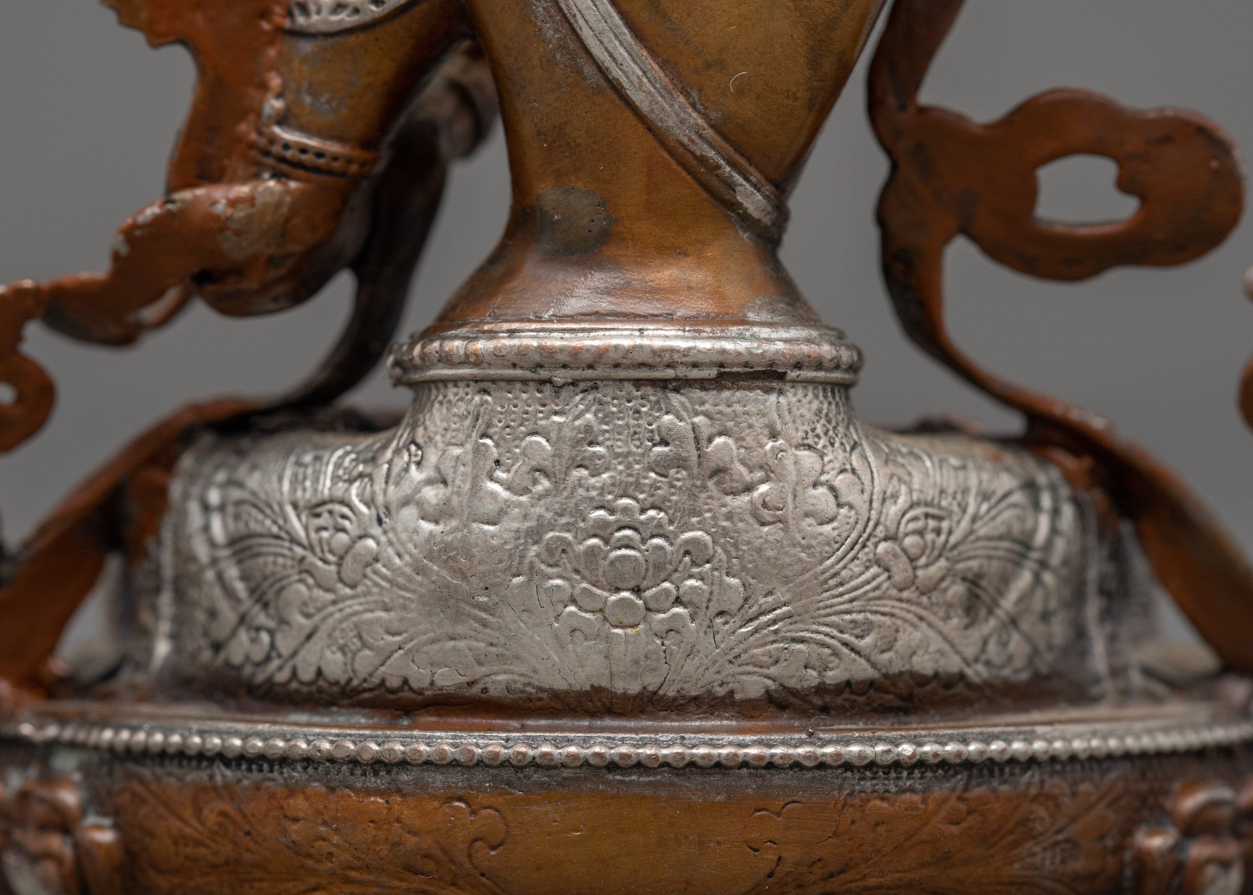 Silver Plated Manjushri Statue | Traditional Himalayan Art