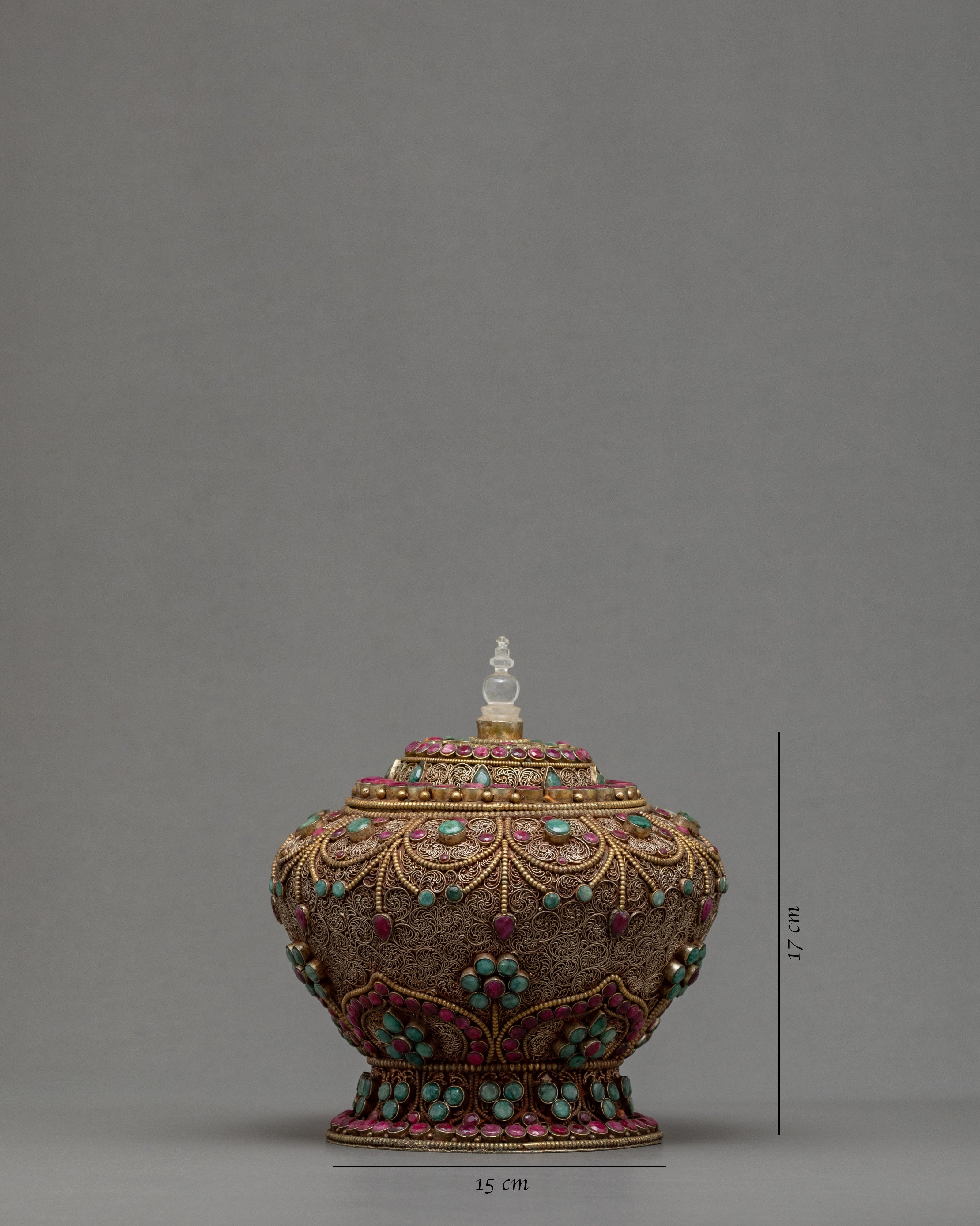 Traditional Rice Offering Bowl | Tibetan Golpa Pot